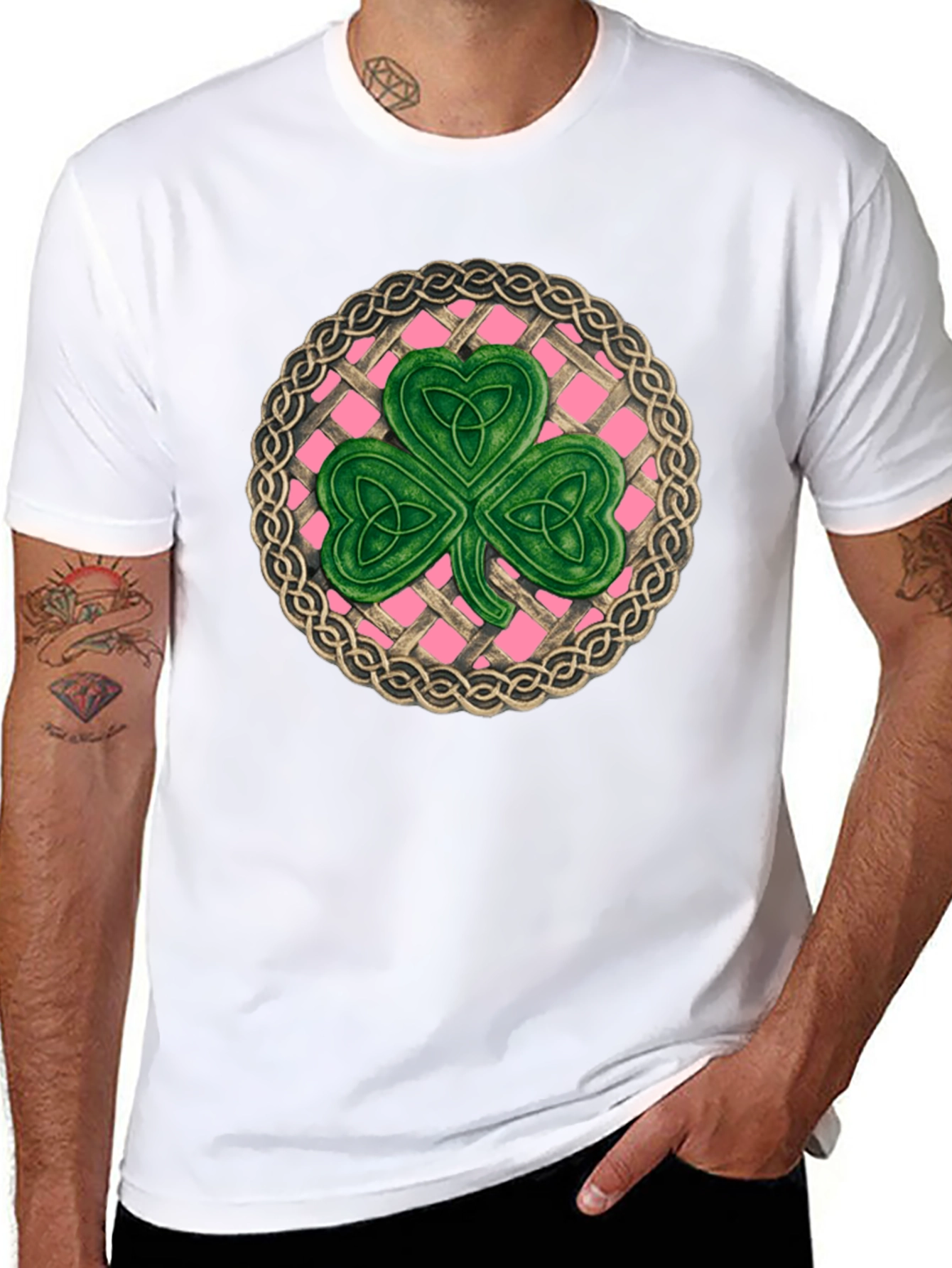 Black Celtic Knot Shamrock T-Shirt - St. Patrick's Day view 8