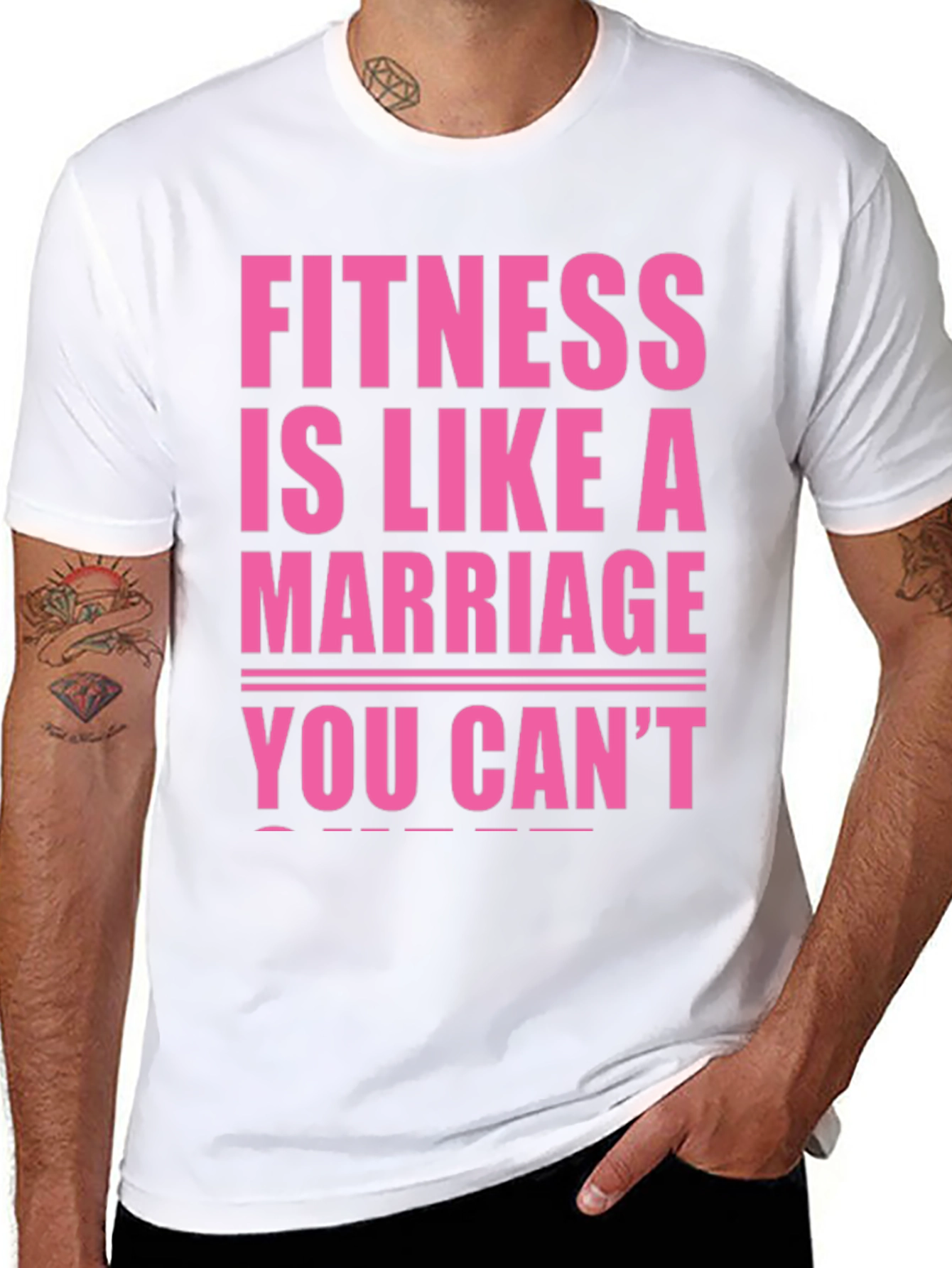 Black Fitness is Like a Marriage T-Shirt view 8