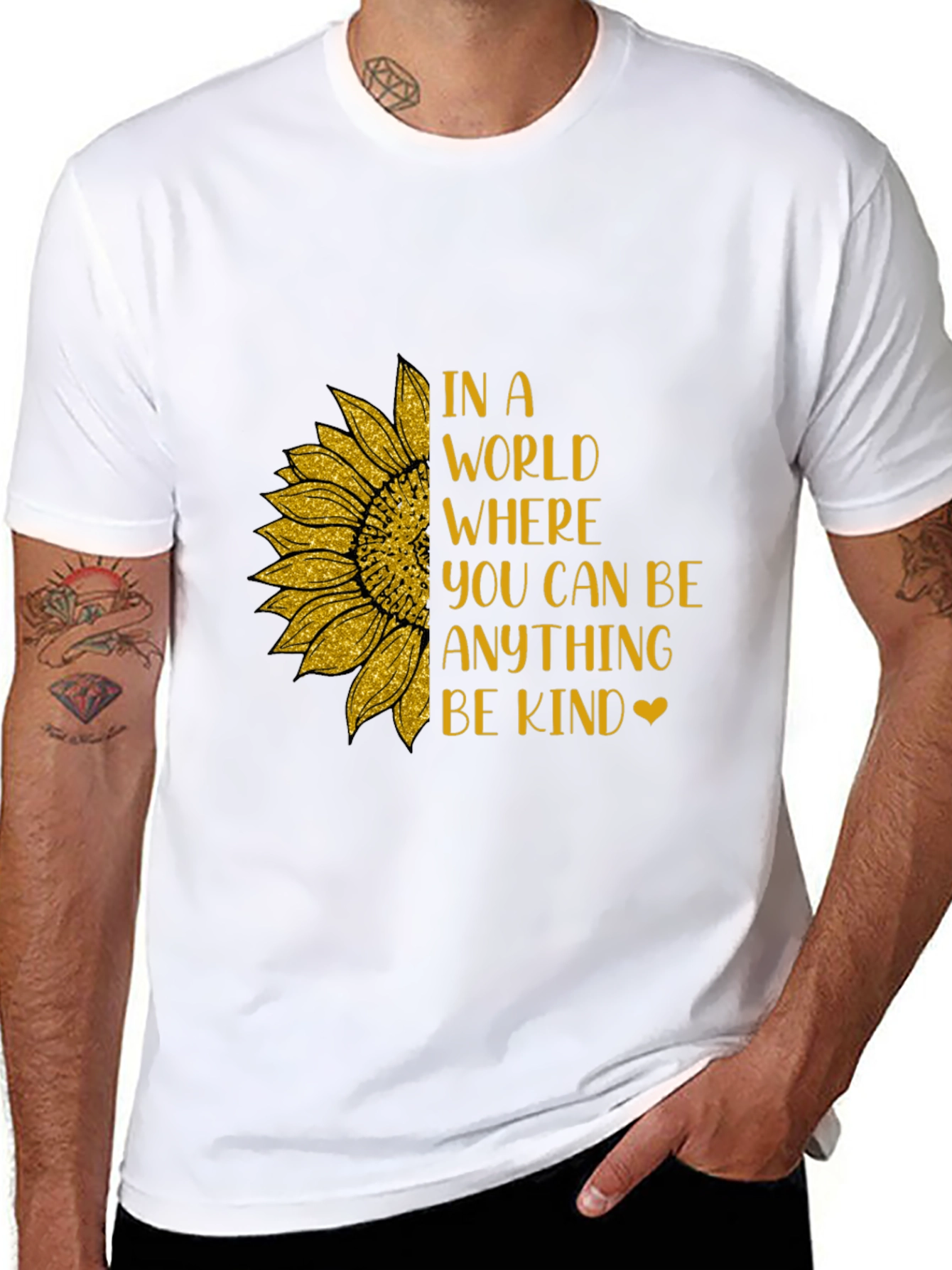 Black Kindness Sunflower Graphic Tee view 8
