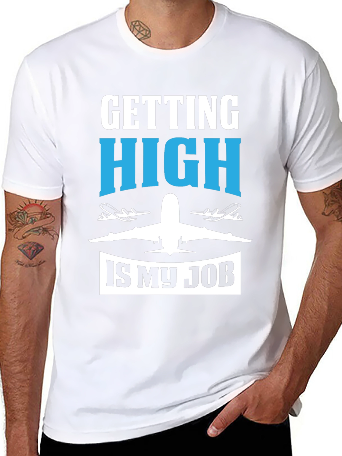 Pilot Humor Graphic Tee - "Getting High Is My Job" T-Shirt - 8