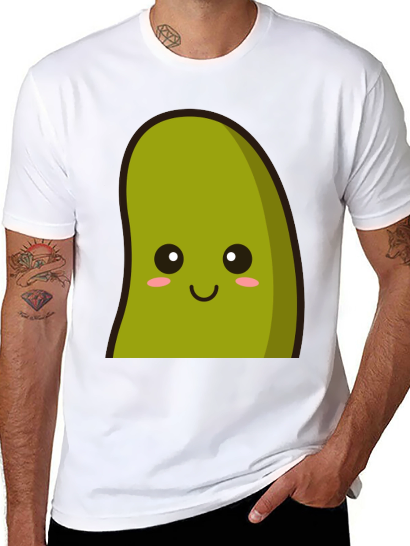 Black Kawaii Avocado Graphic Tee - Unisex Soft Cotton Blend view 8