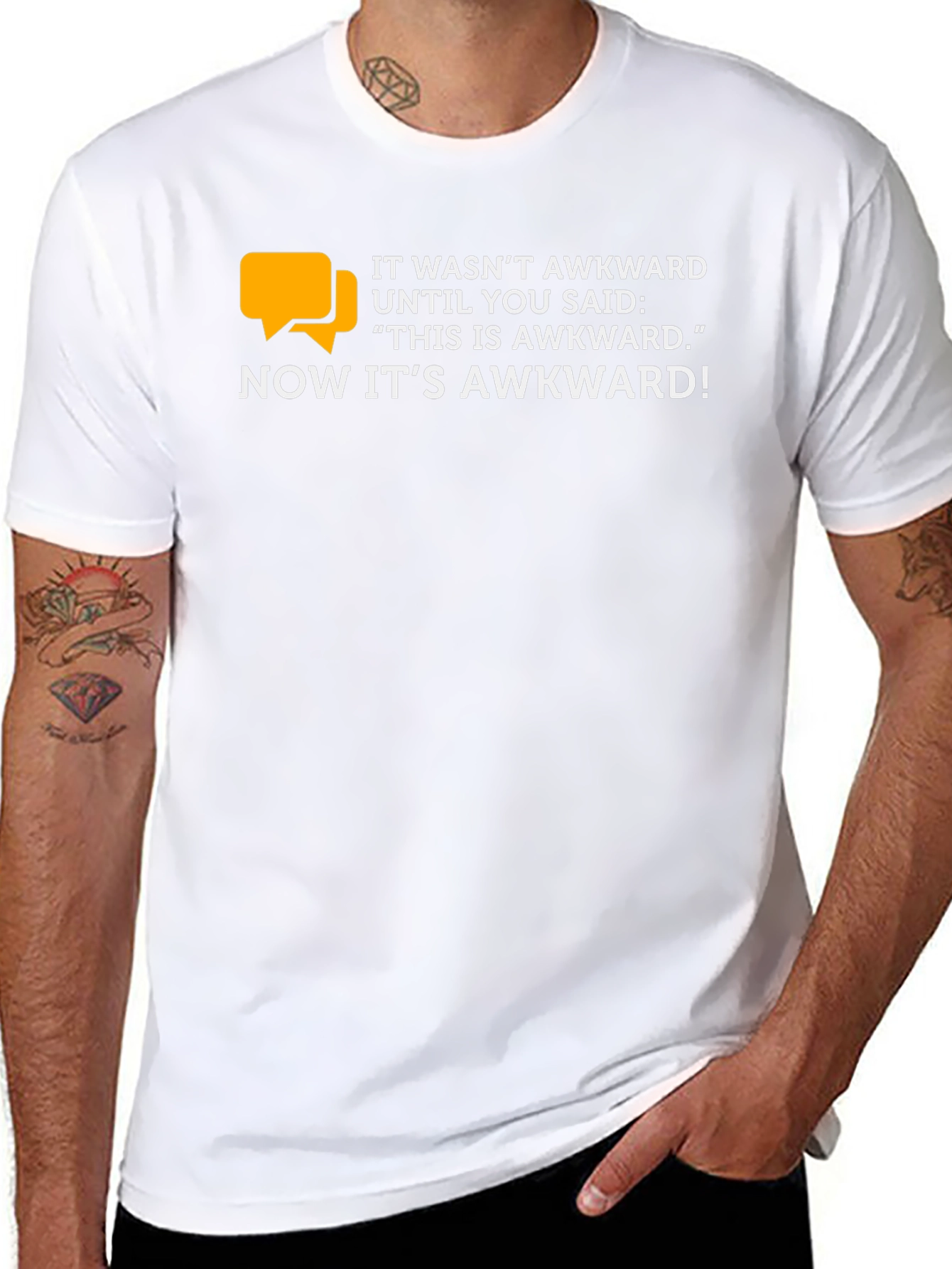 Black Awkward Conversation Starter Graphic Tee view 8