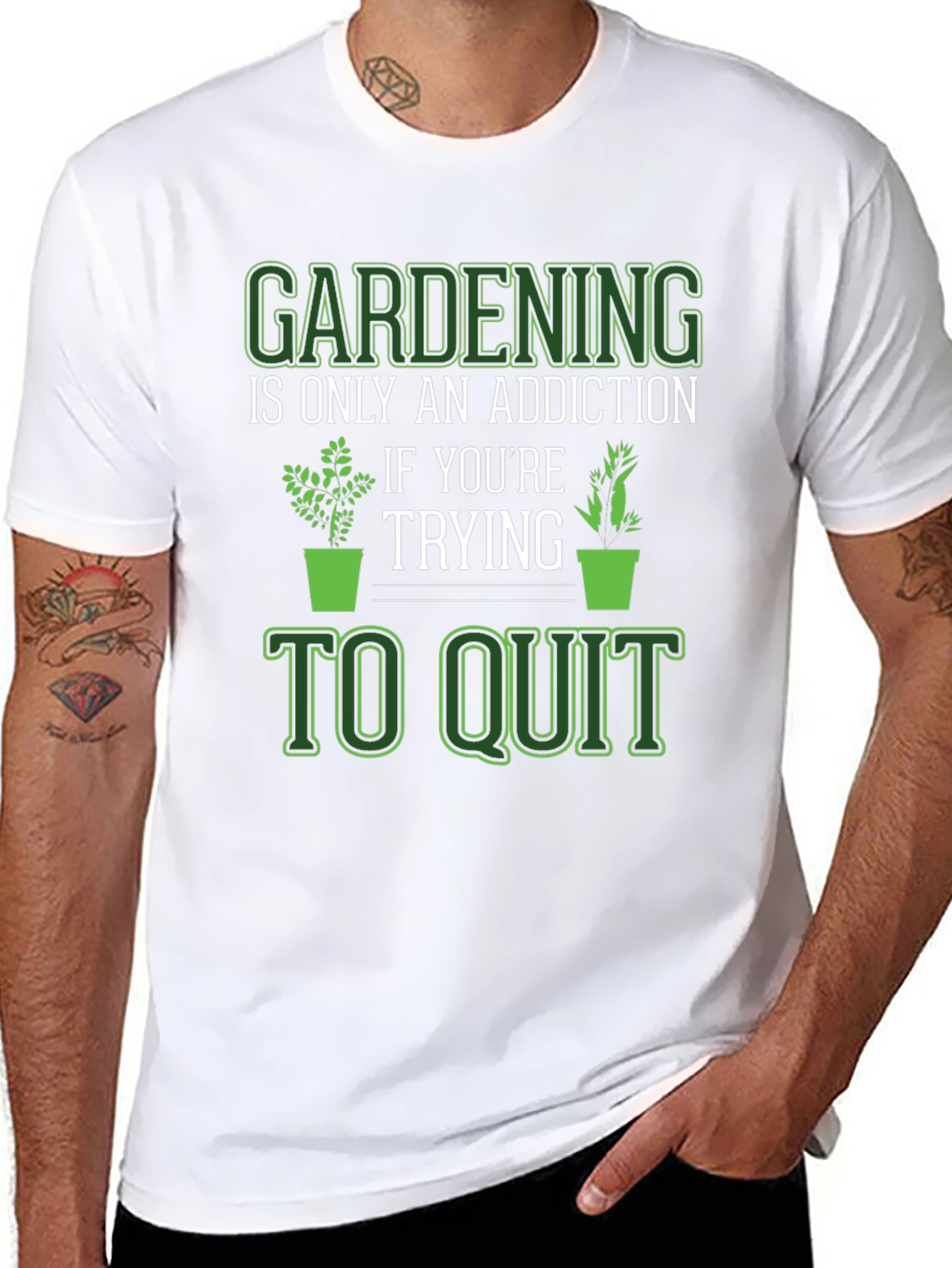 Black Gardening Addiction T-Shirt view 8