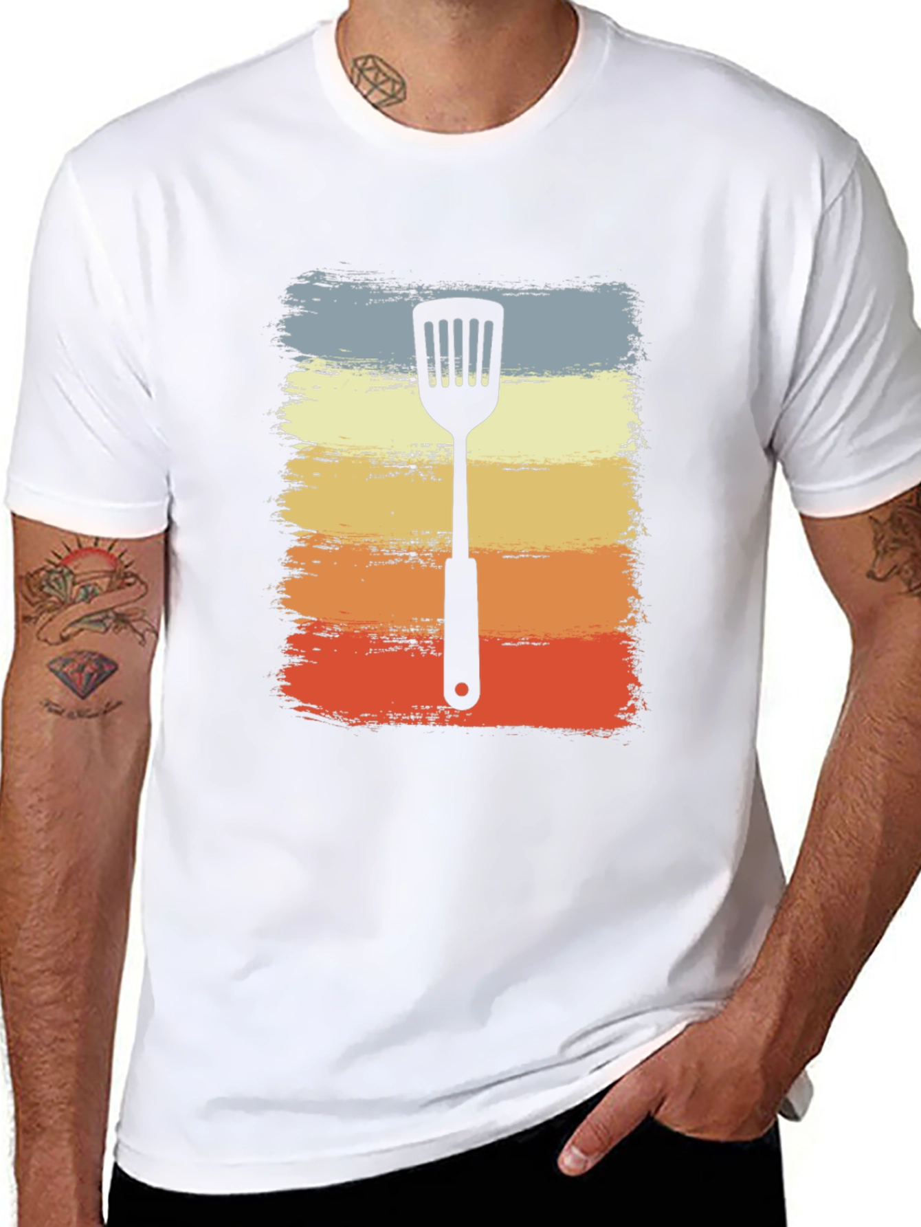 Black Retro Spatula Grill Master T-Shirt view 8