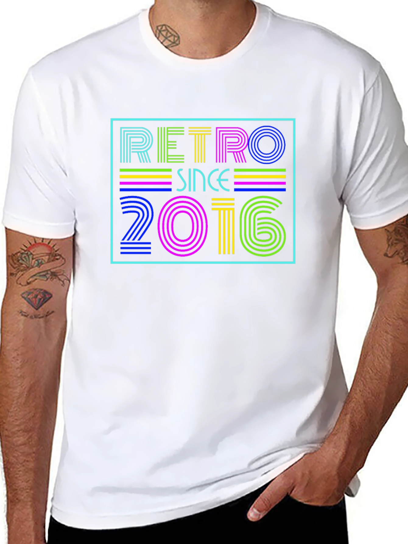 Black Retro Since 2016 Graphic T-Shirt view 8