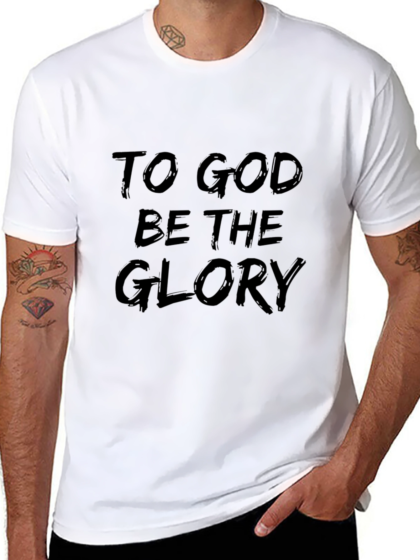 Black To God Be The Glory Graphic Tee - Stylish Christian Apparel view 8
