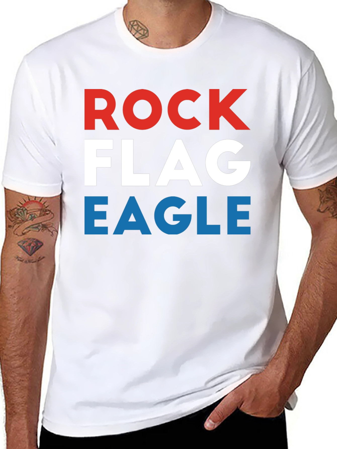 Black Rock Flag Eagle Graphic Tee - Patriotic USA T-Shirt view 8