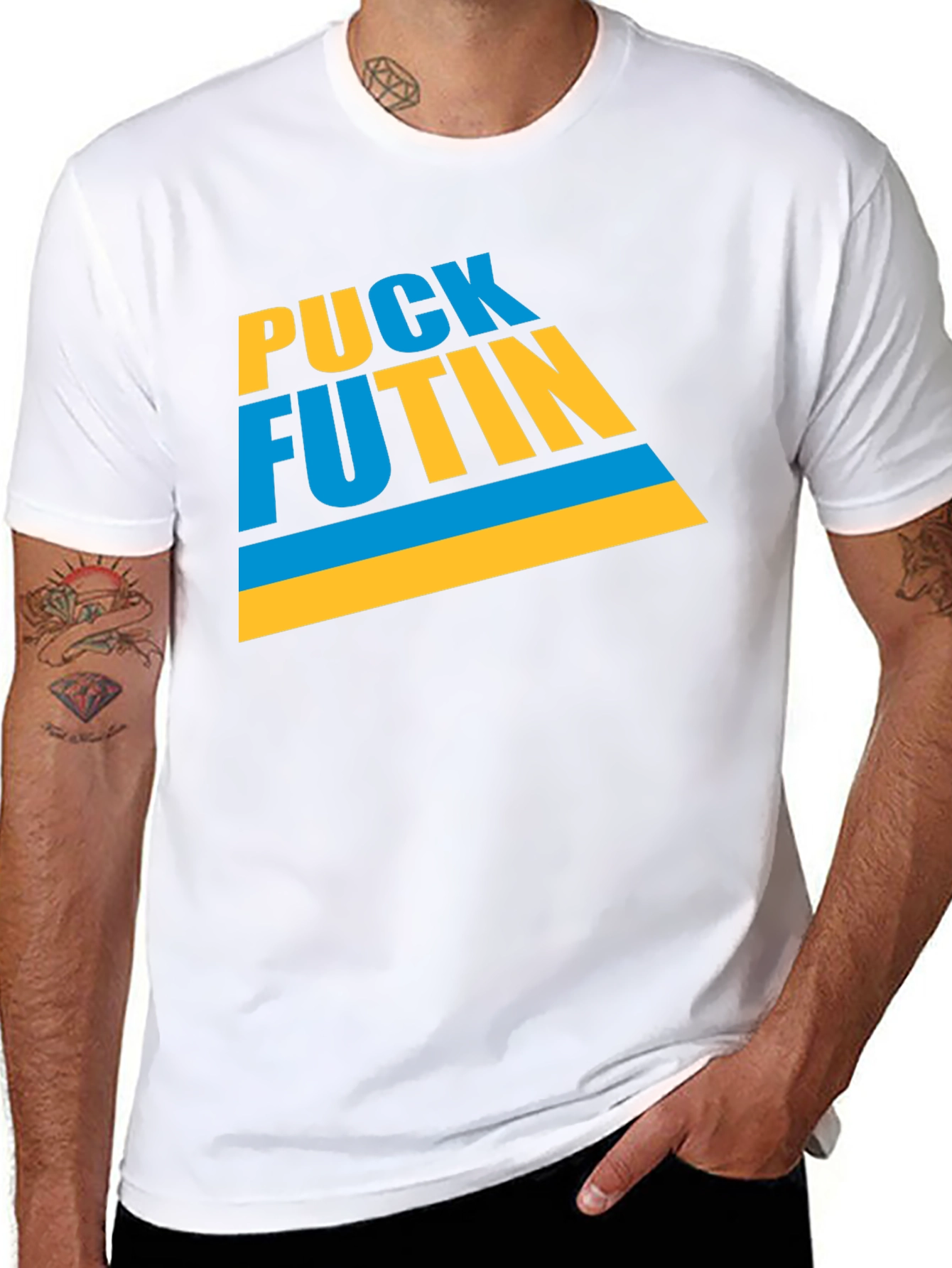 Black Puck Futin Graphic T-Shirt - Black Crew Neck view 8