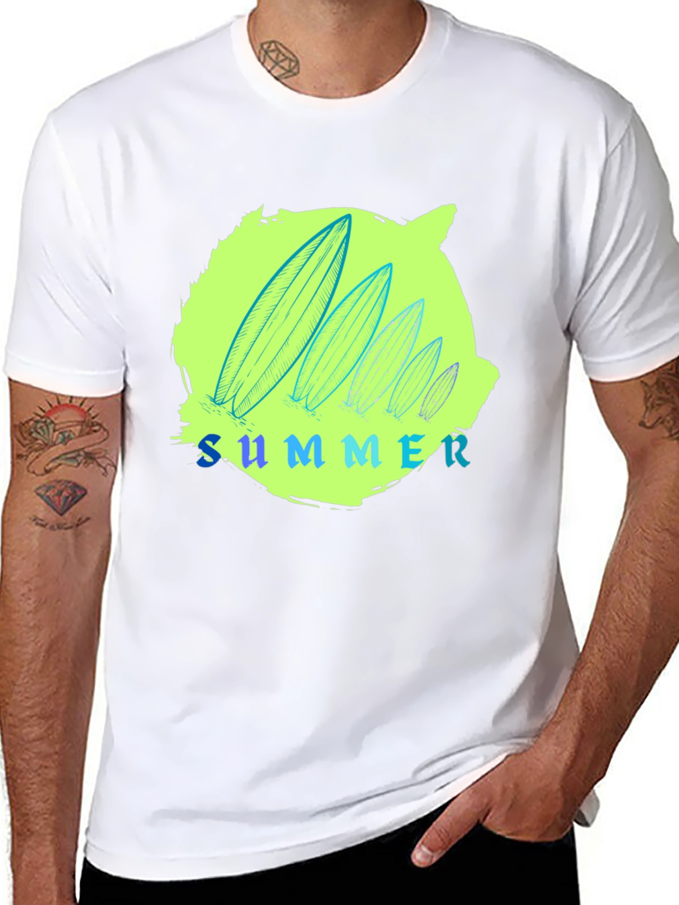 Summer Surfboard T-Shirt - Black - 8