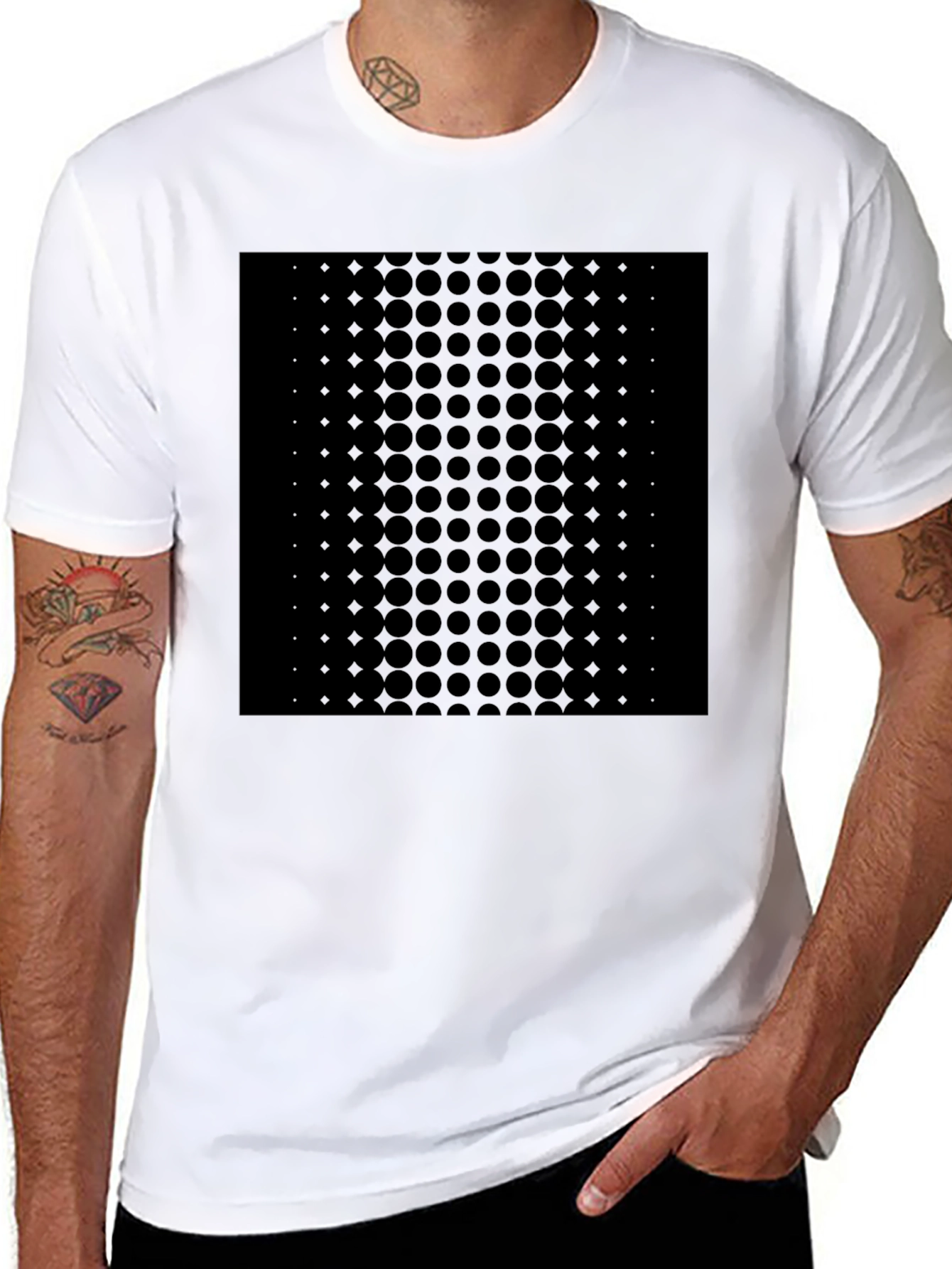 Black Modern Graphic Print Black T-Shirt view 8