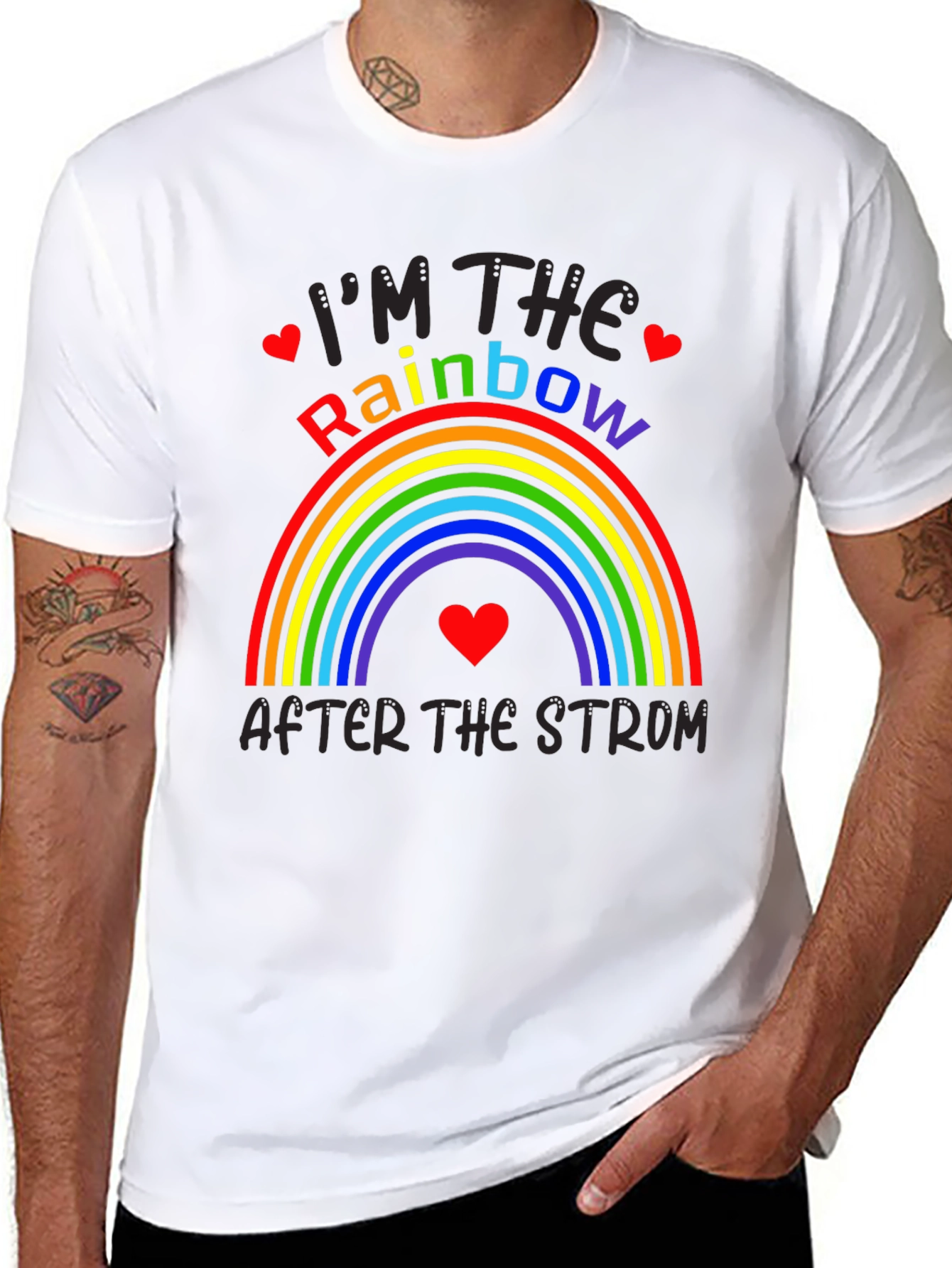 Black Rainbow After The Storm Graphic Tee view 8