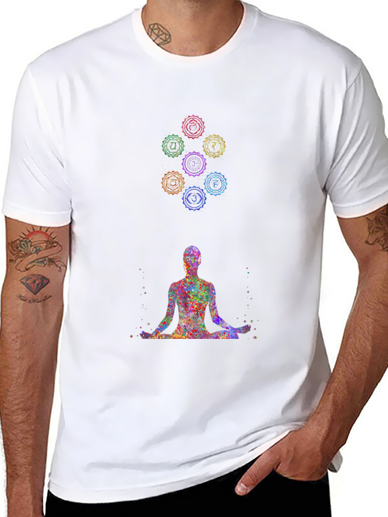 Black Chakra Meditation T-Shirt - Spiritual Design Tee view 8