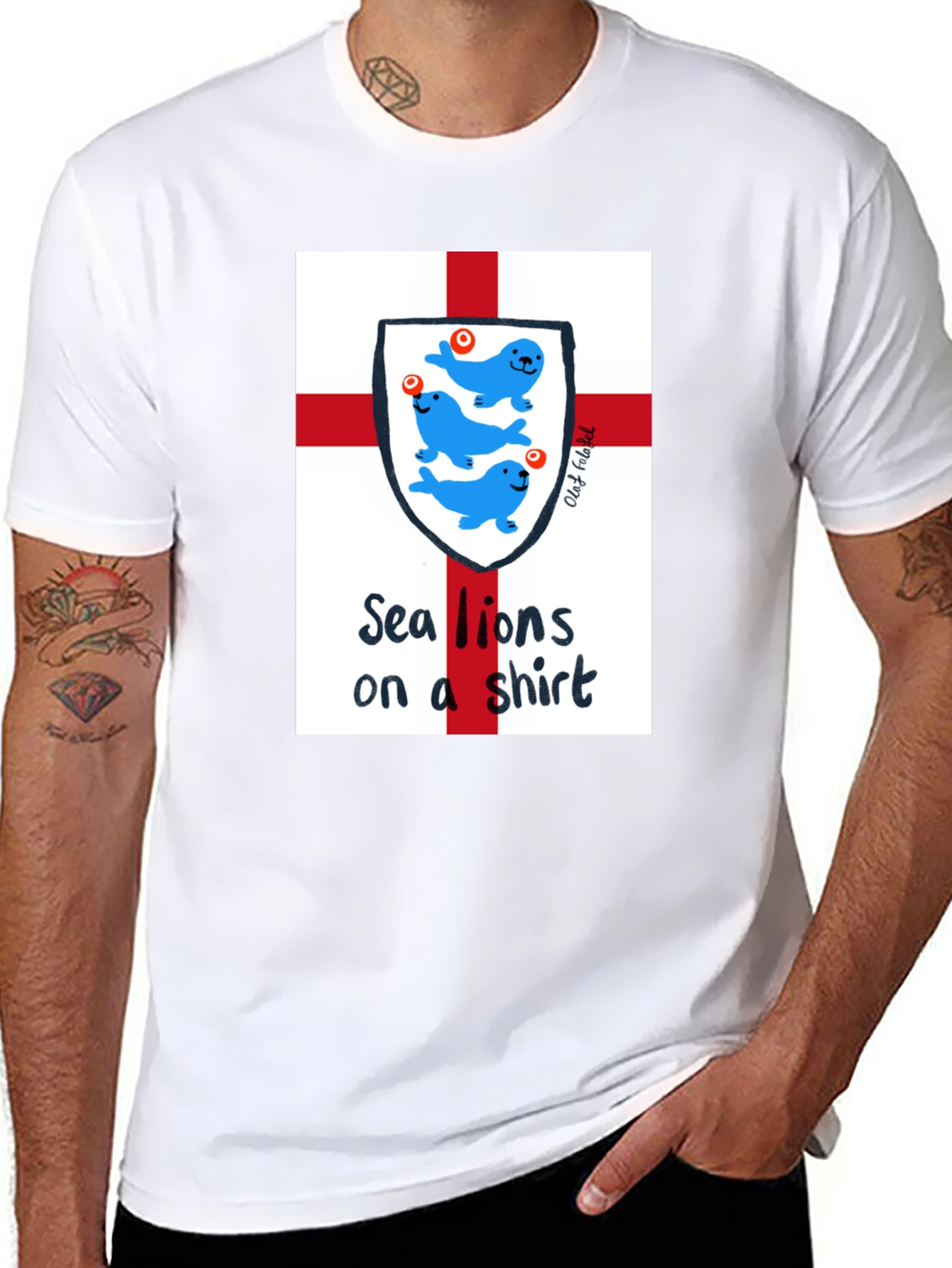 Black Sea Lions on a Shirt - Fun Graphic Tee view 8
