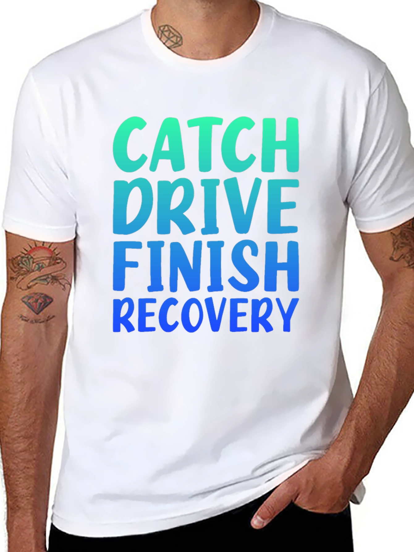 Black Catch Drive Finish Recovery Graphic Tee view 8