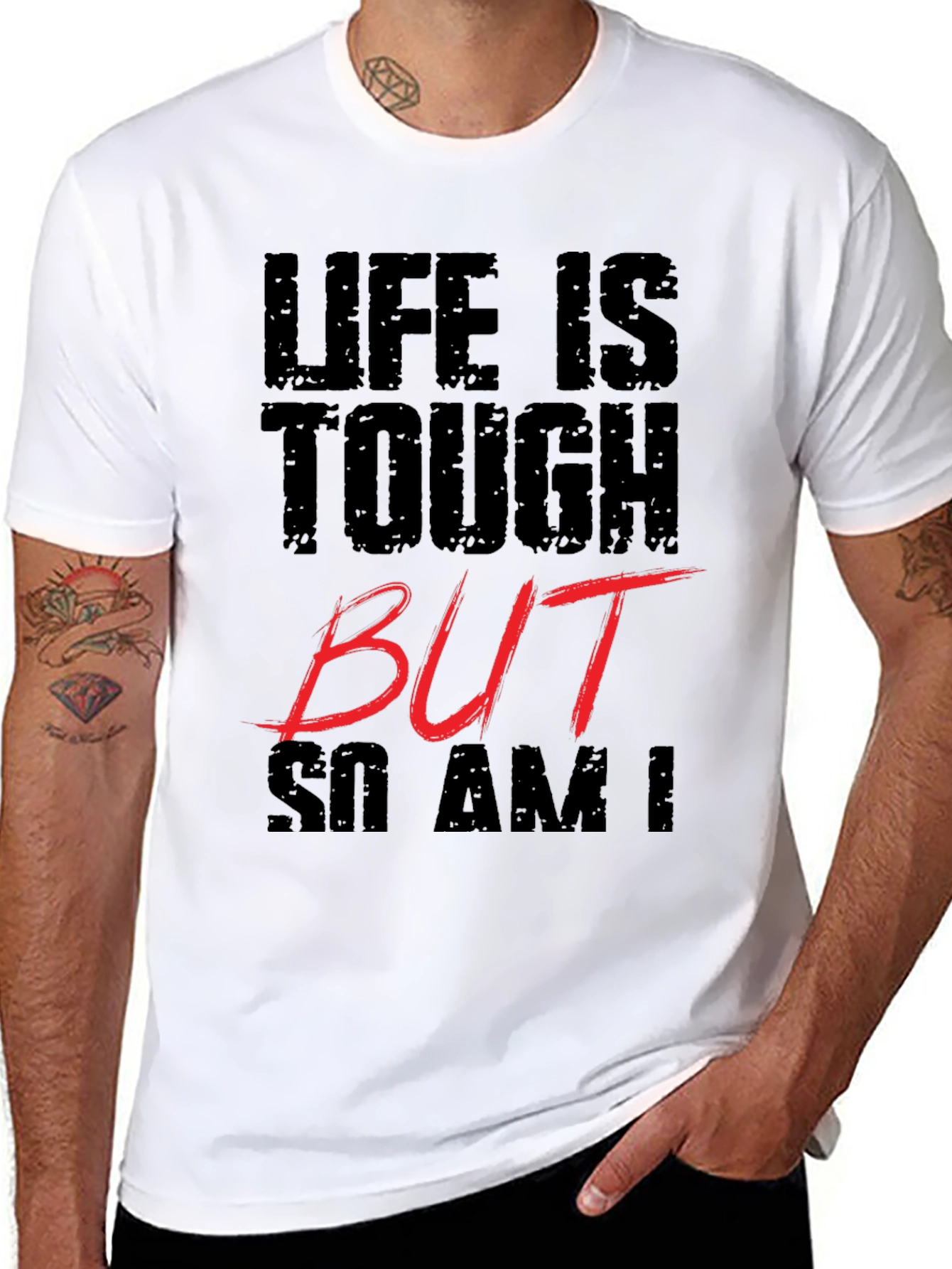 Black Life Is Tough Graphic T-Shirt view 8