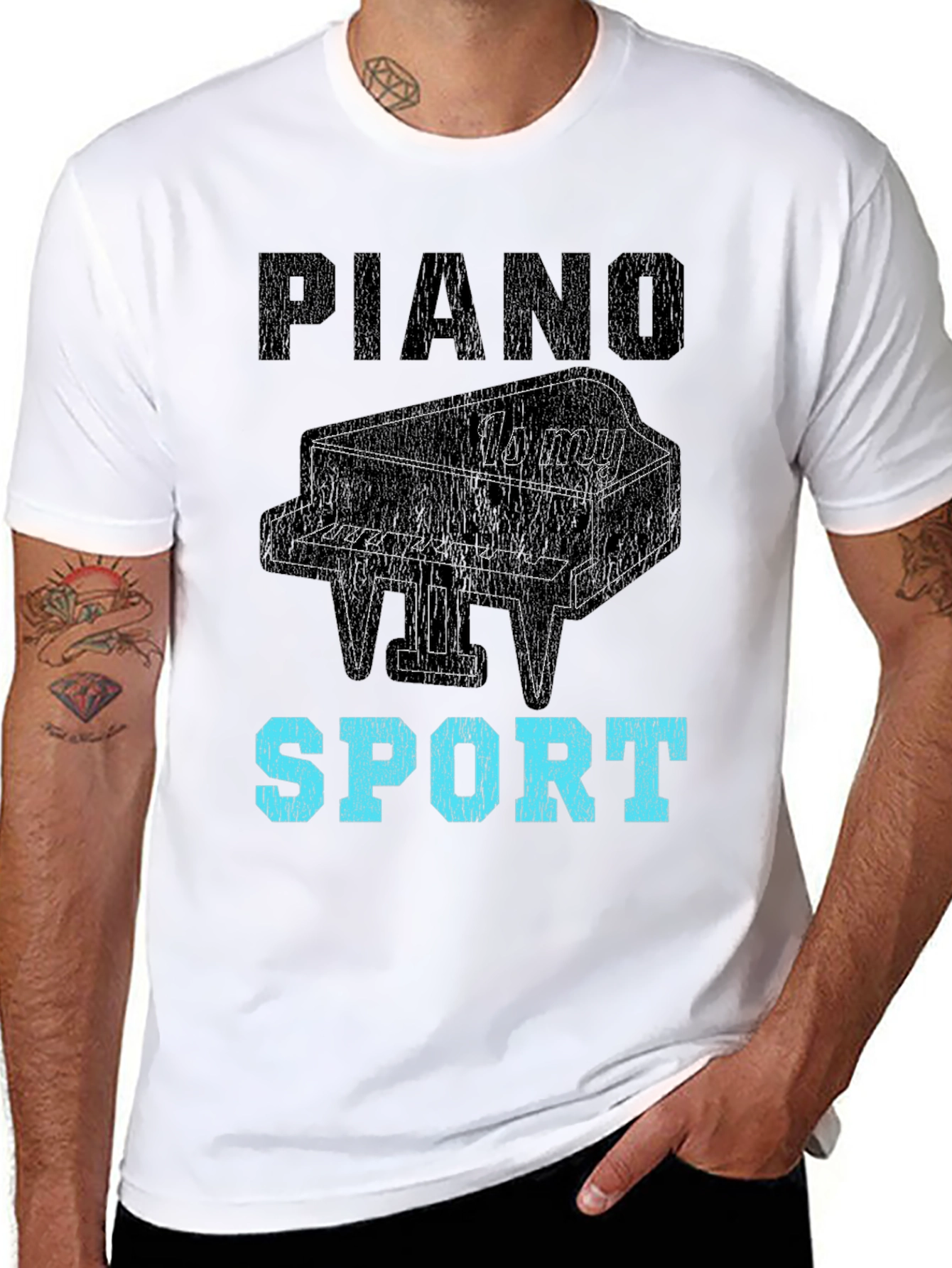 Black Piano is My Sport Graphic Tee view 8