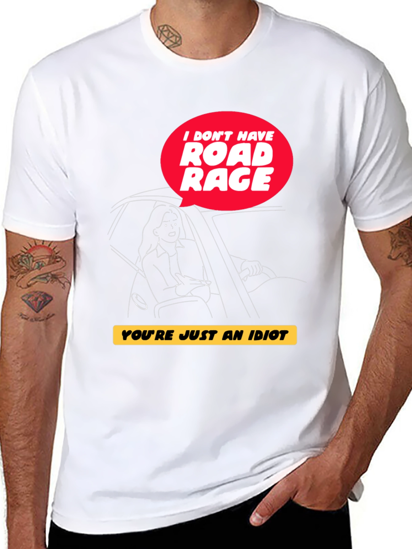 Black Road Rage Humor Graphic Tee view 8