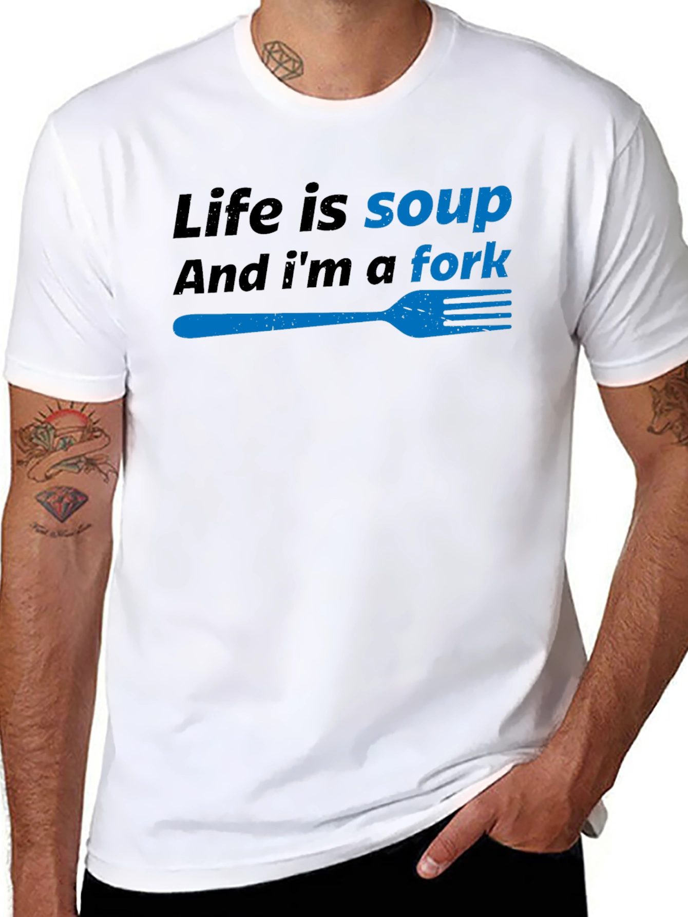 Black Life is Soup, I'm a Fork Funny T-Shirt view 8