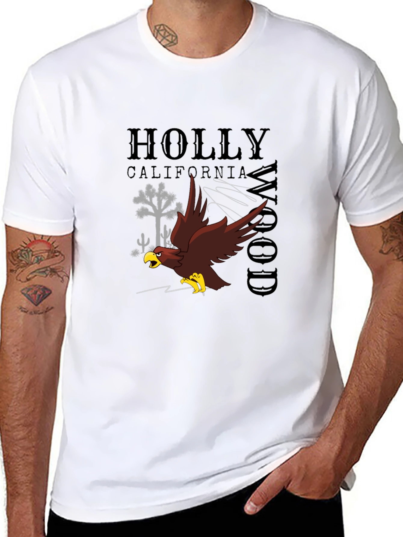 Black Hollywood California Graphic Tee view 8