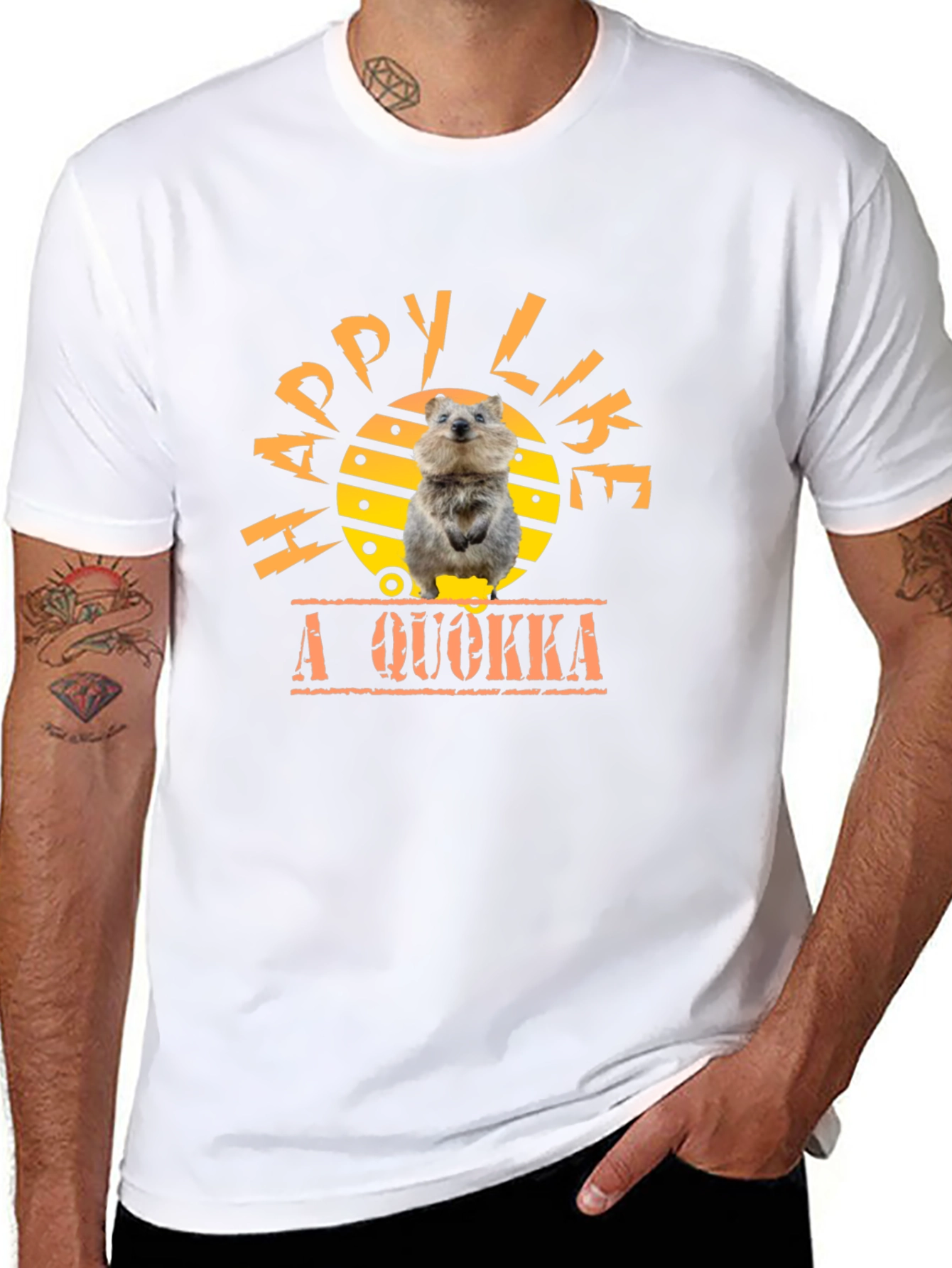 Black Happy Like a Quokka Graphic Tee view 8