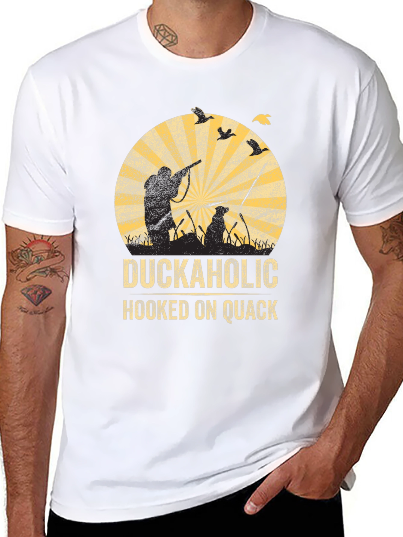 Black Duckaholic Hunting Graphic T-Shirt view 8