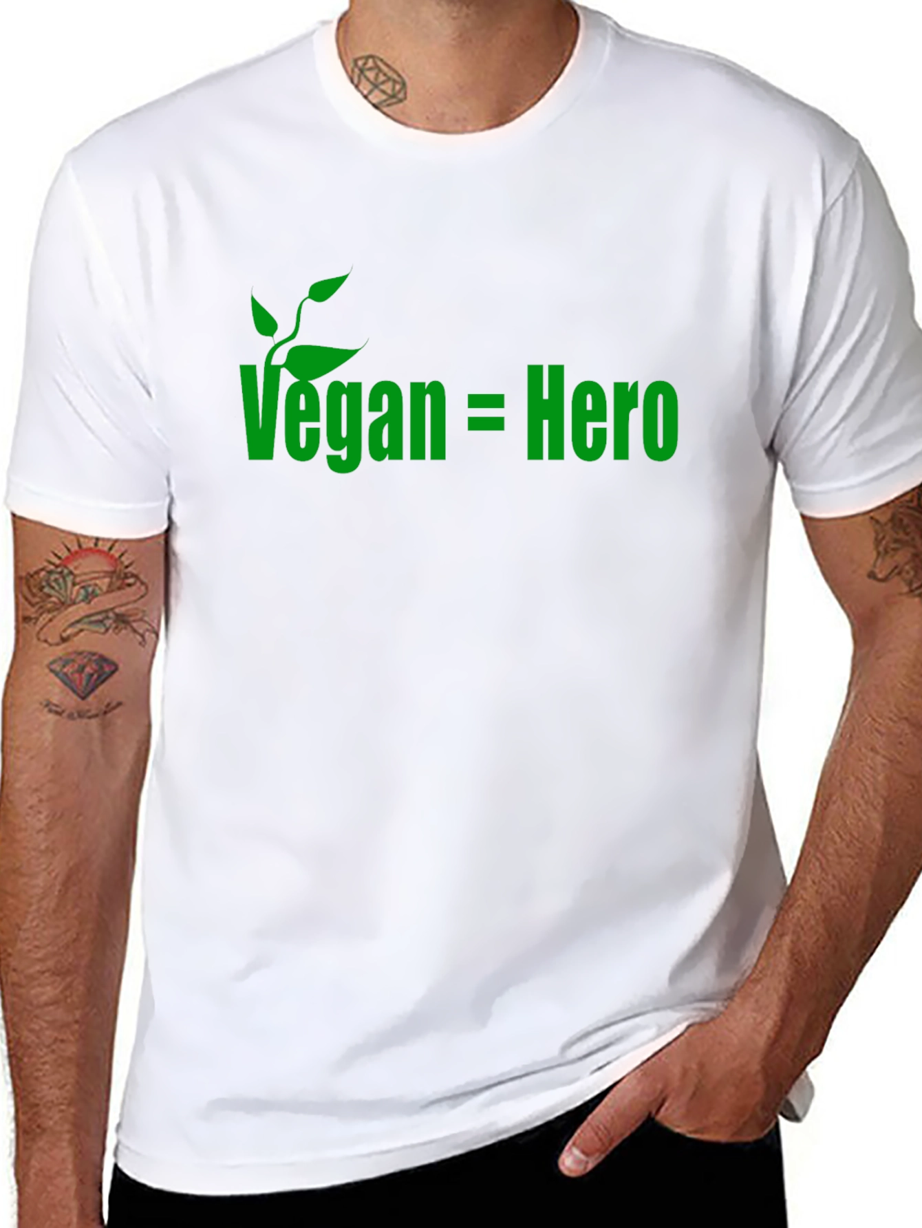 Black Vegan Hero Tee - Eco-Friendly Statement T-Shirt view 8