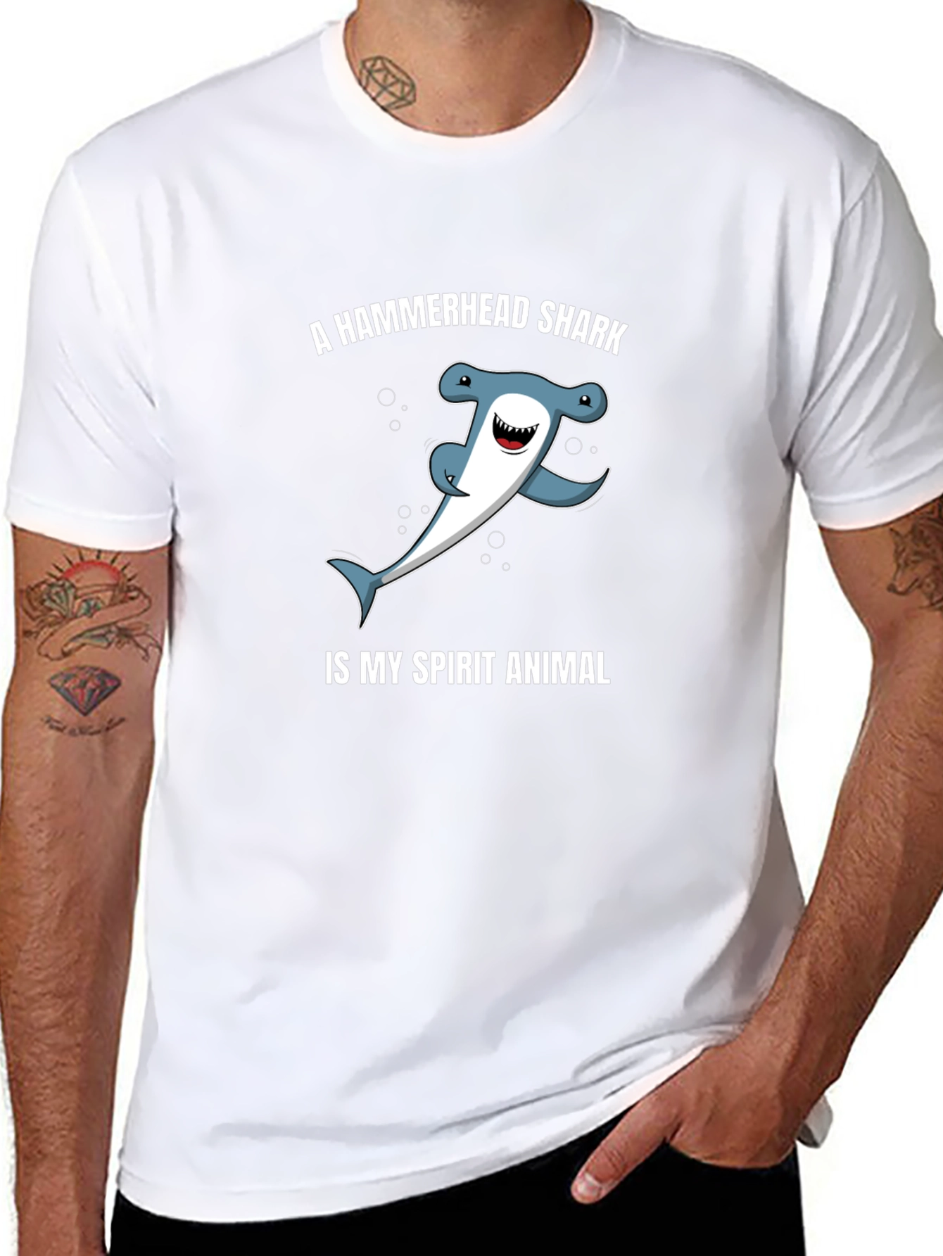 Black Hammerhead Shark Spirit Animal T-Shirt view 8