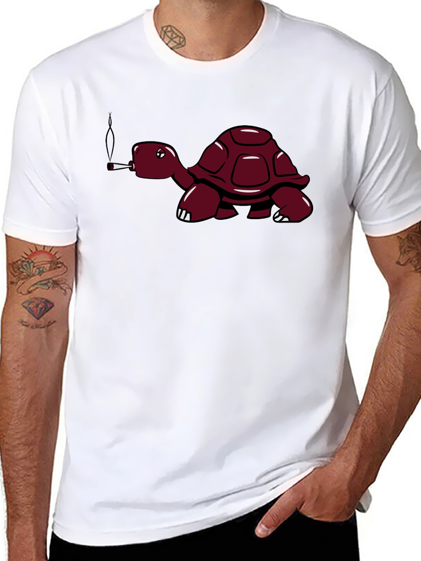 Black Turtle Smoker T-Shirt - Cool Graphic Tee view 8