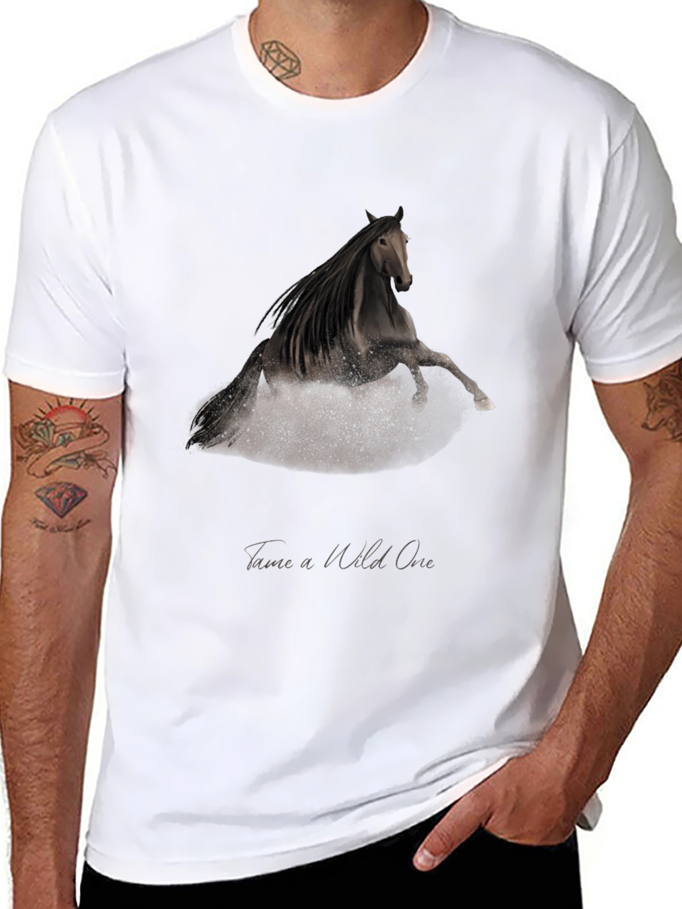 Black Wild One Horse Graphic T-Shirt - Black view 8