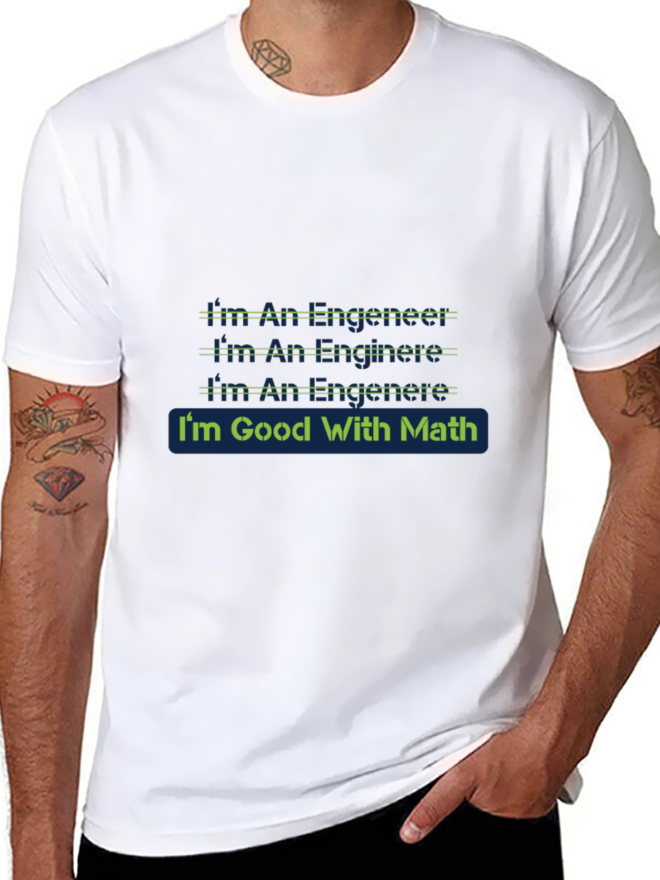 Black Engineer Math T-Shirt - Black Cotton Blend view 8