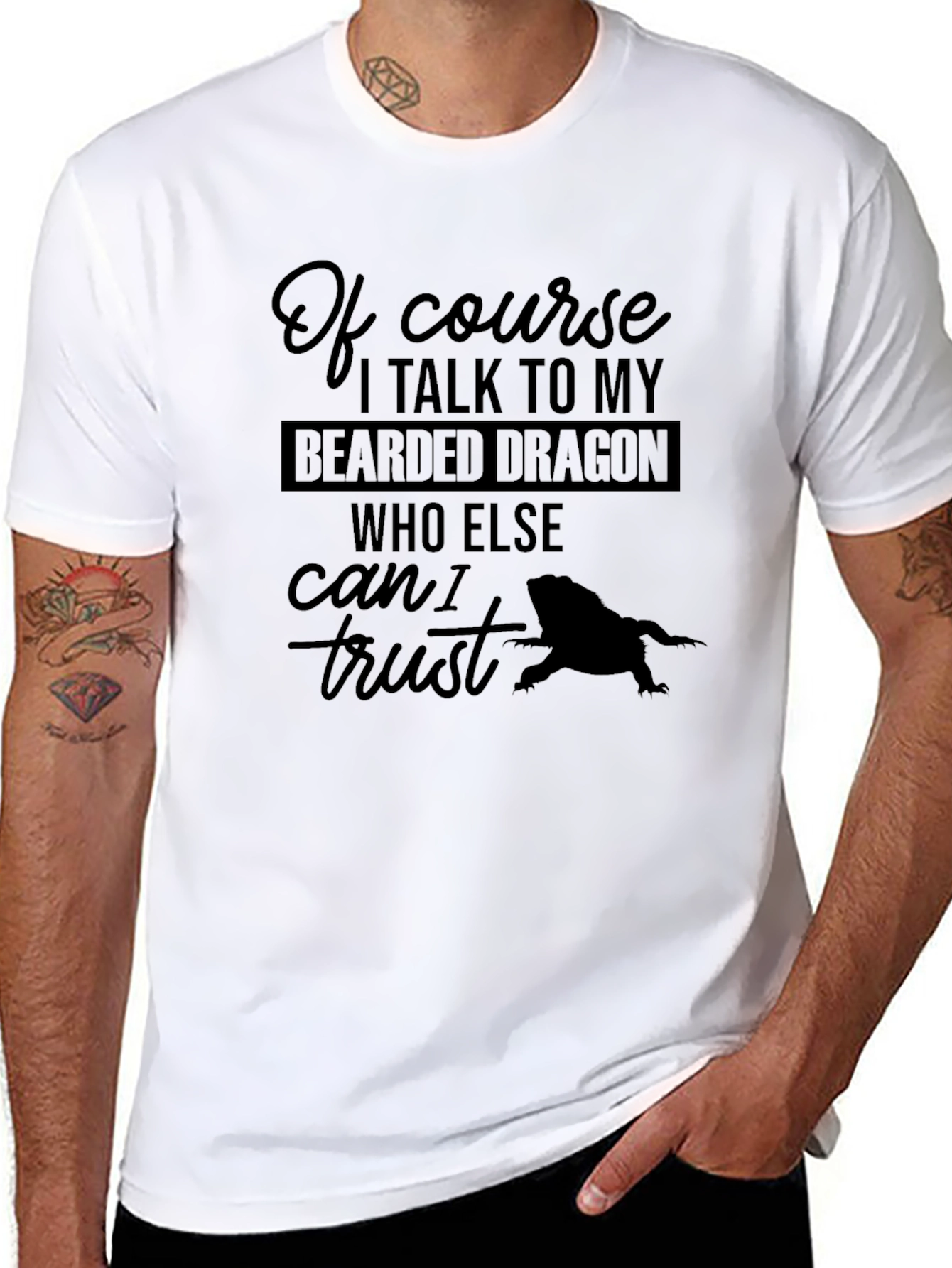 Black Bearded Dragon T-Shirt: I Talk to My Bearded Dragon view 8