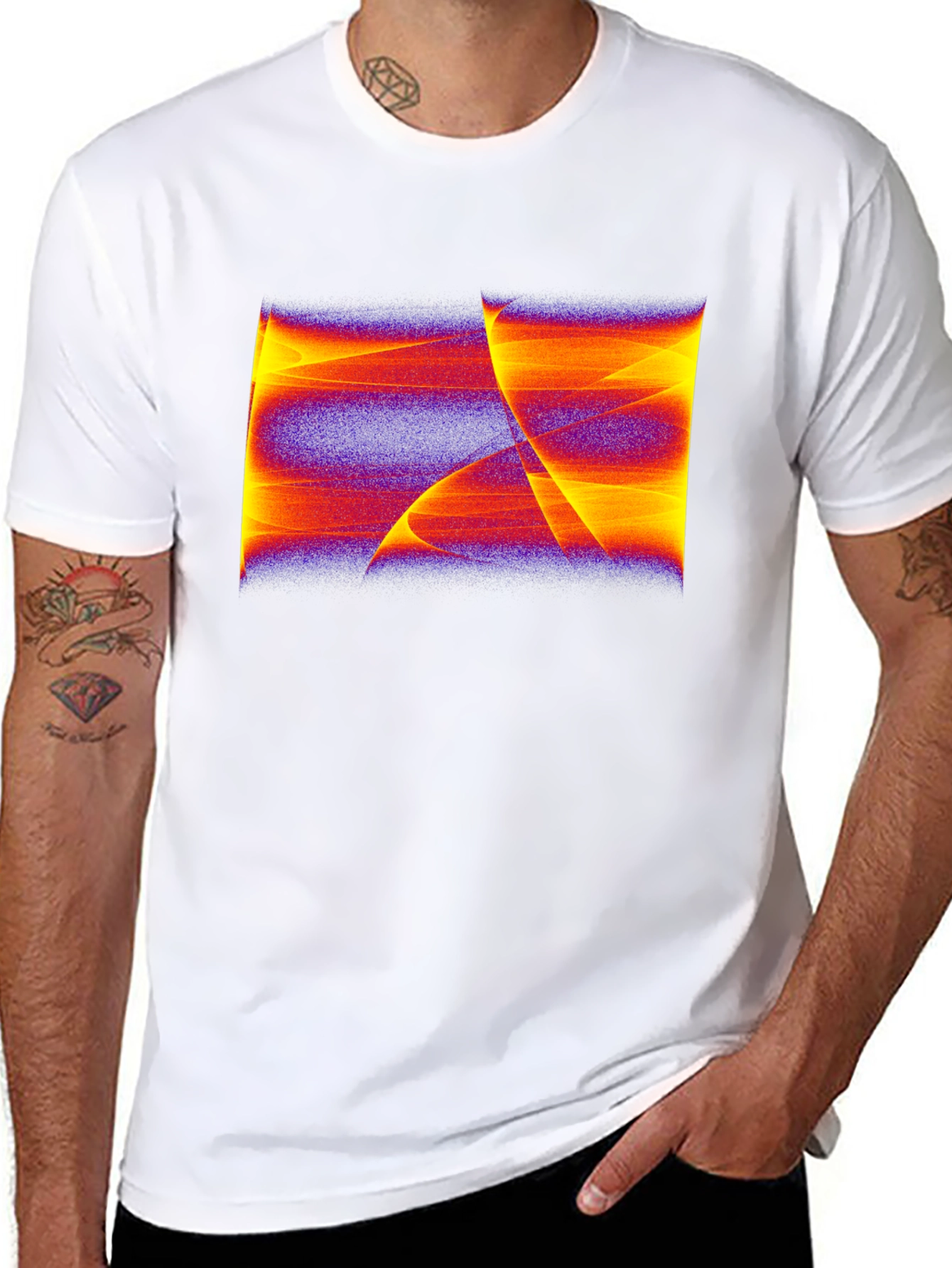 Black Abstract Art Graphic Black T-Shirt view 8