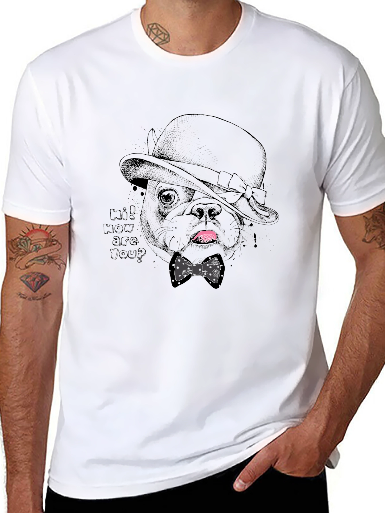 Black Dapper Dog Tee - Stylish Pet Graphic T-Shirt view 8