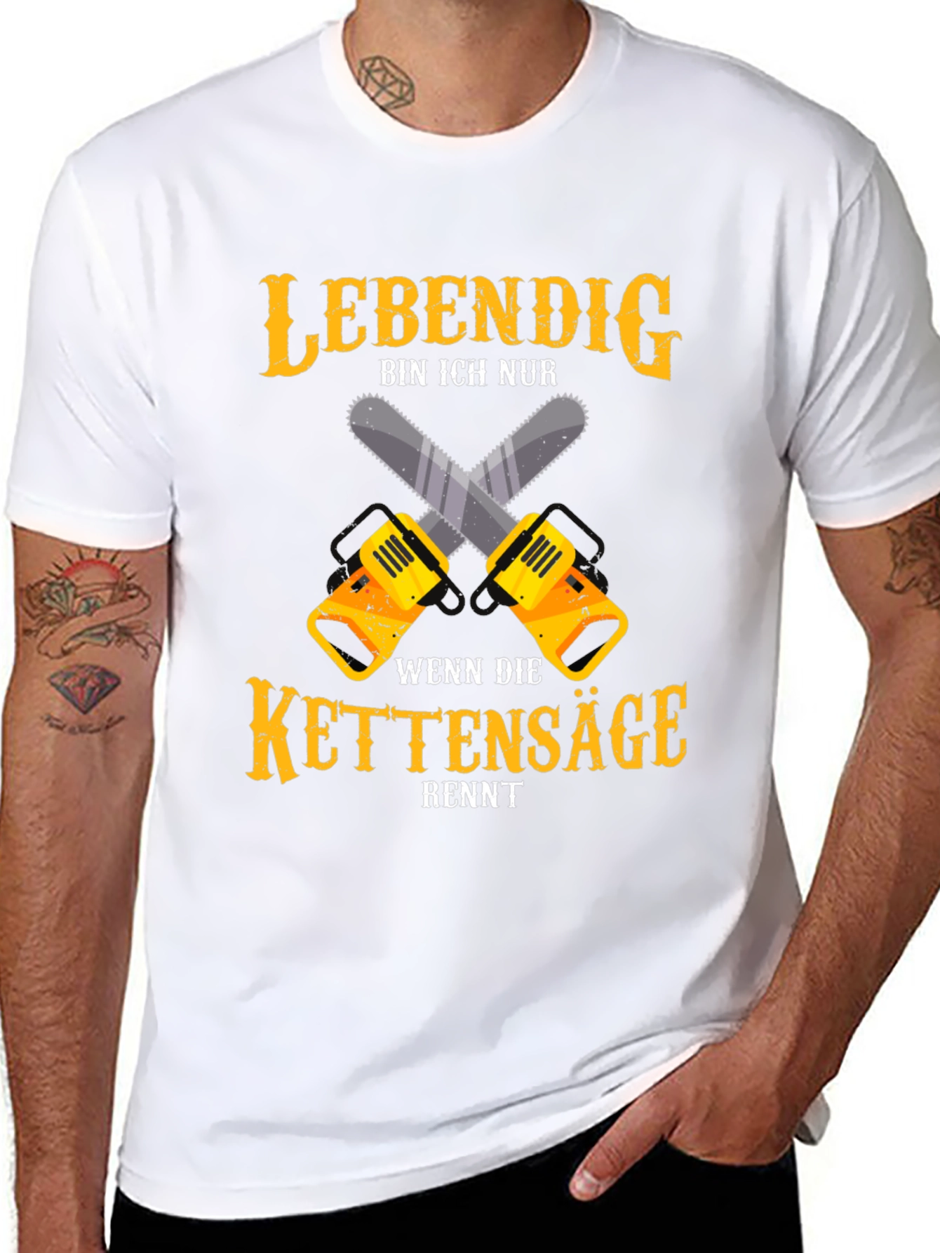 Black Lebendig Chainsaw T-Shirt view 8