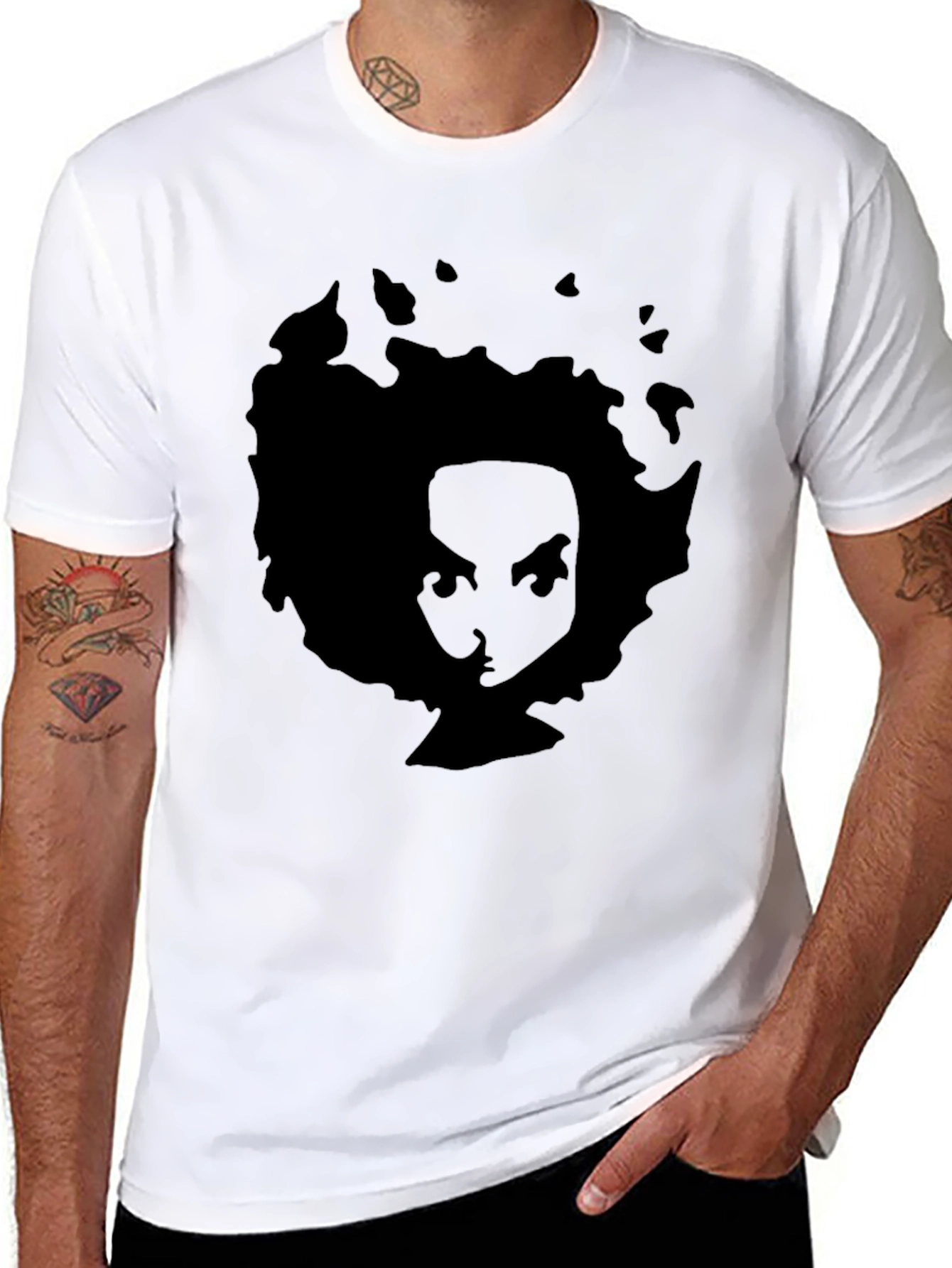 Black Afro Silhouette Graphic T-Shirt view 8