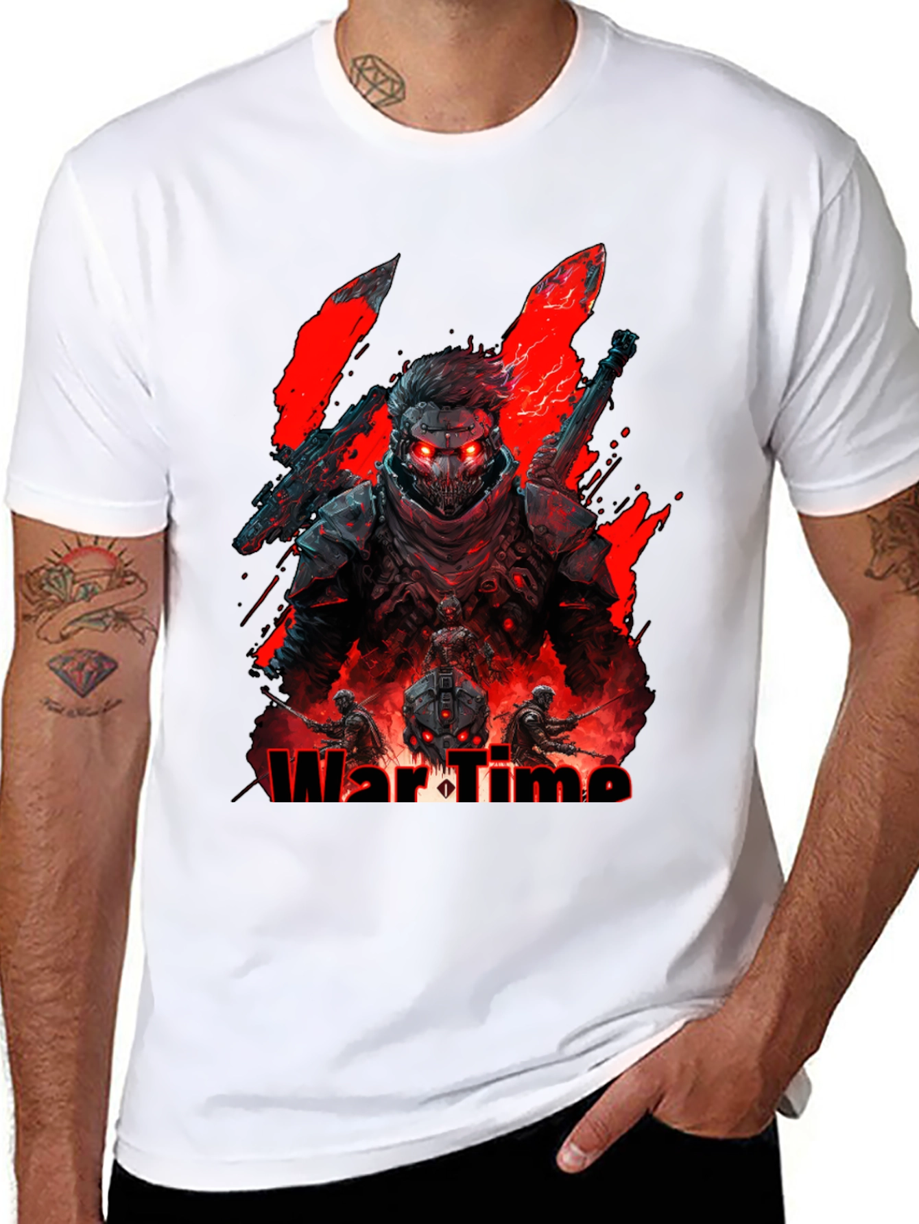 Black War Time Graphic Tee - Gamer Style view 8
