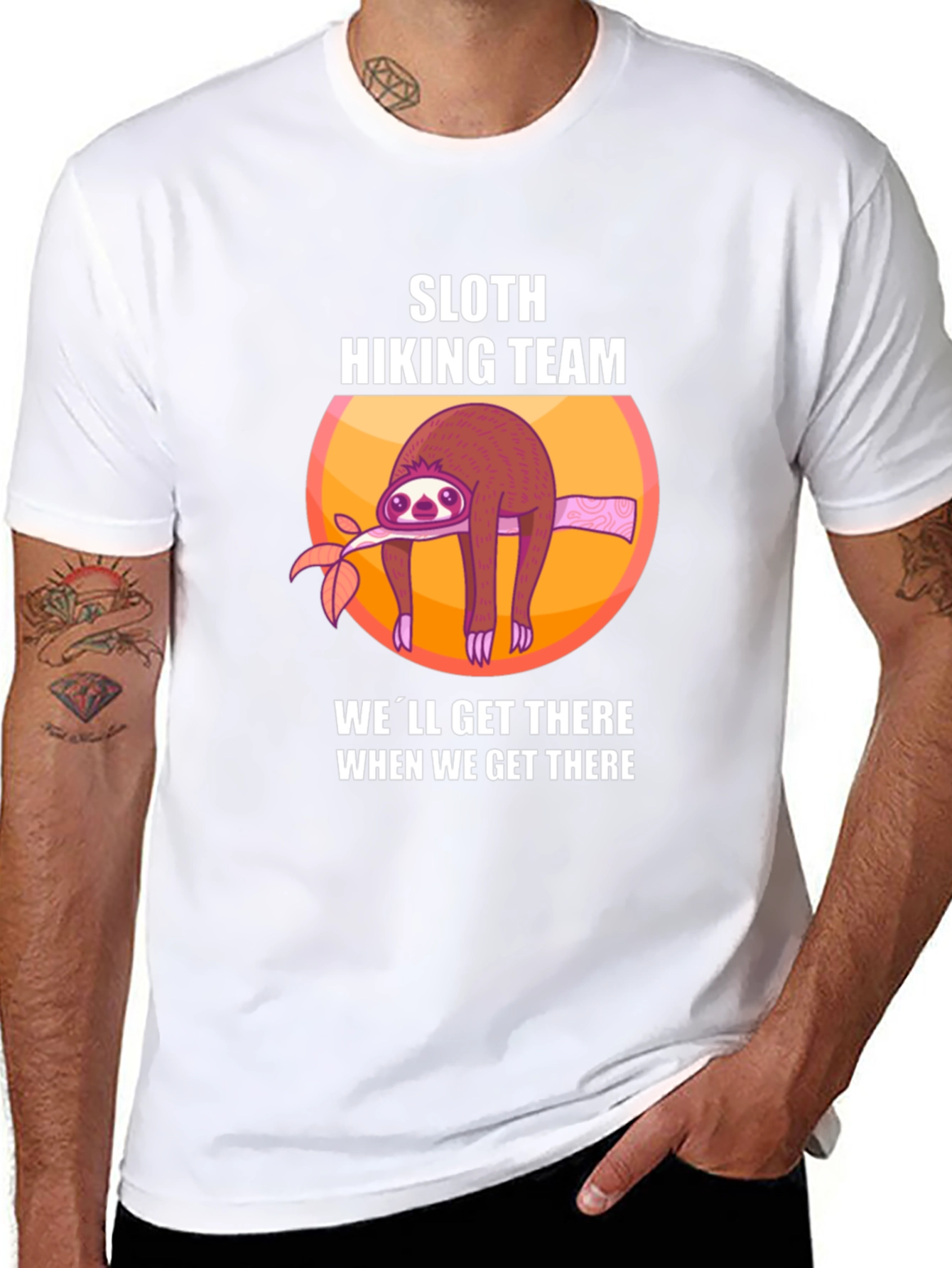 Black Sloth Hiking Team Graphic T-Shirt - Lazy Hiker Tee view 8