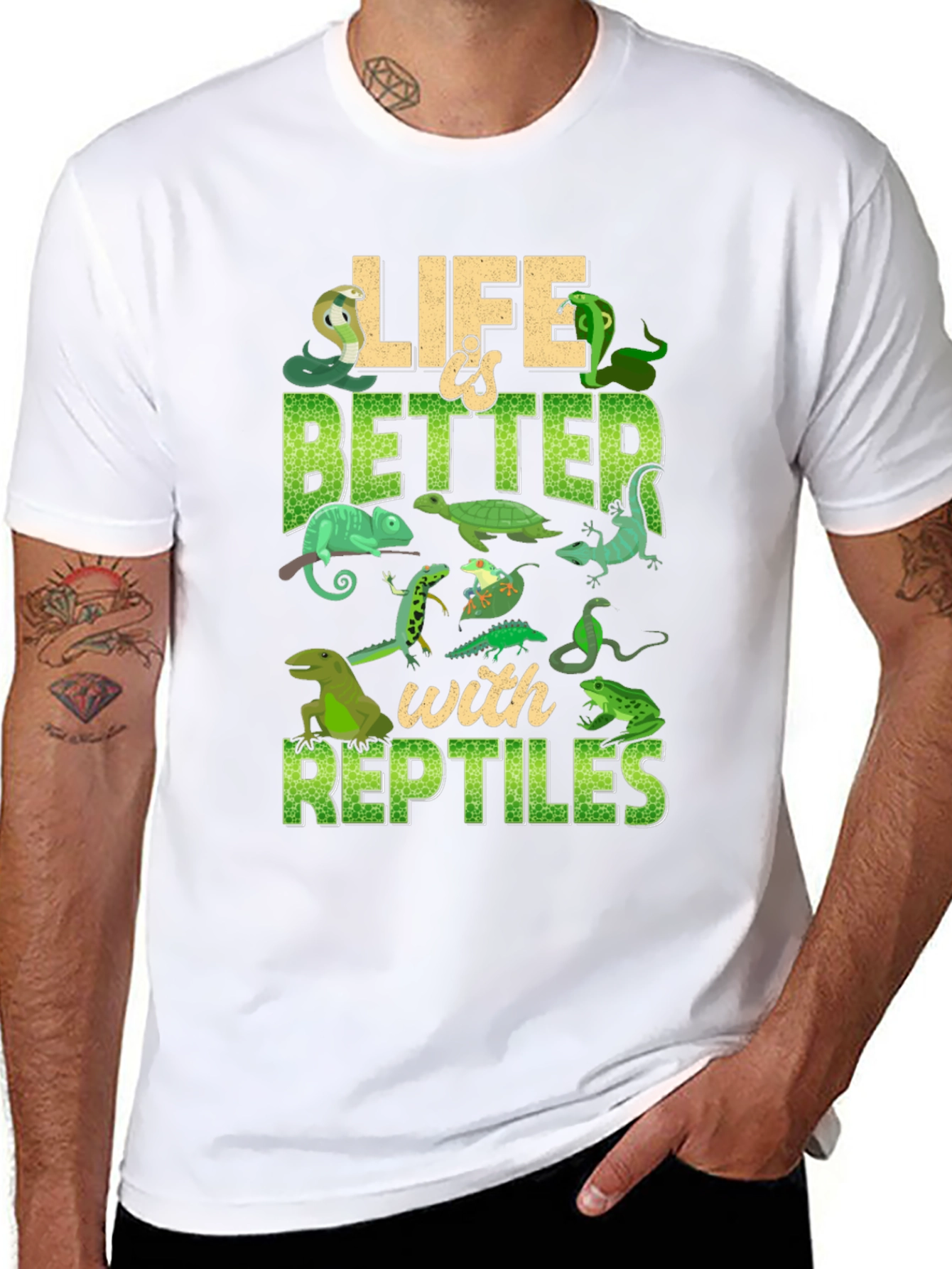 Black Life Is Better With Reptiles T-Shirt view 8