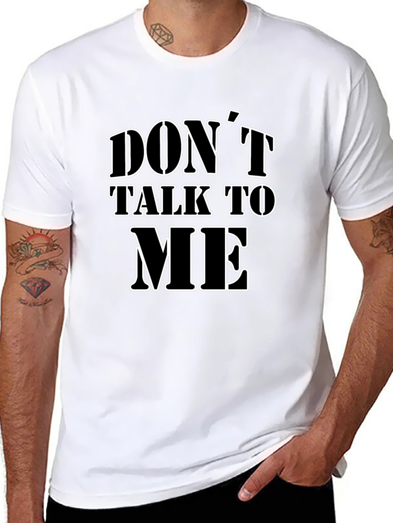 Black Don't Talk to Me Black Graphic T-Shirt view 8