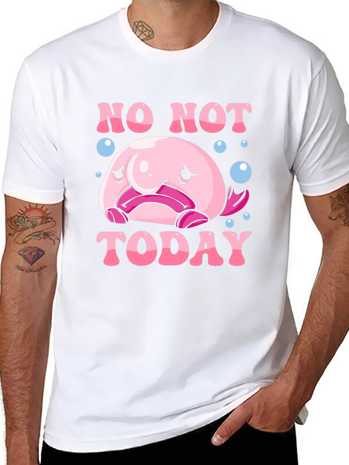Black No Not Today Blobfish T-Shirt view 8