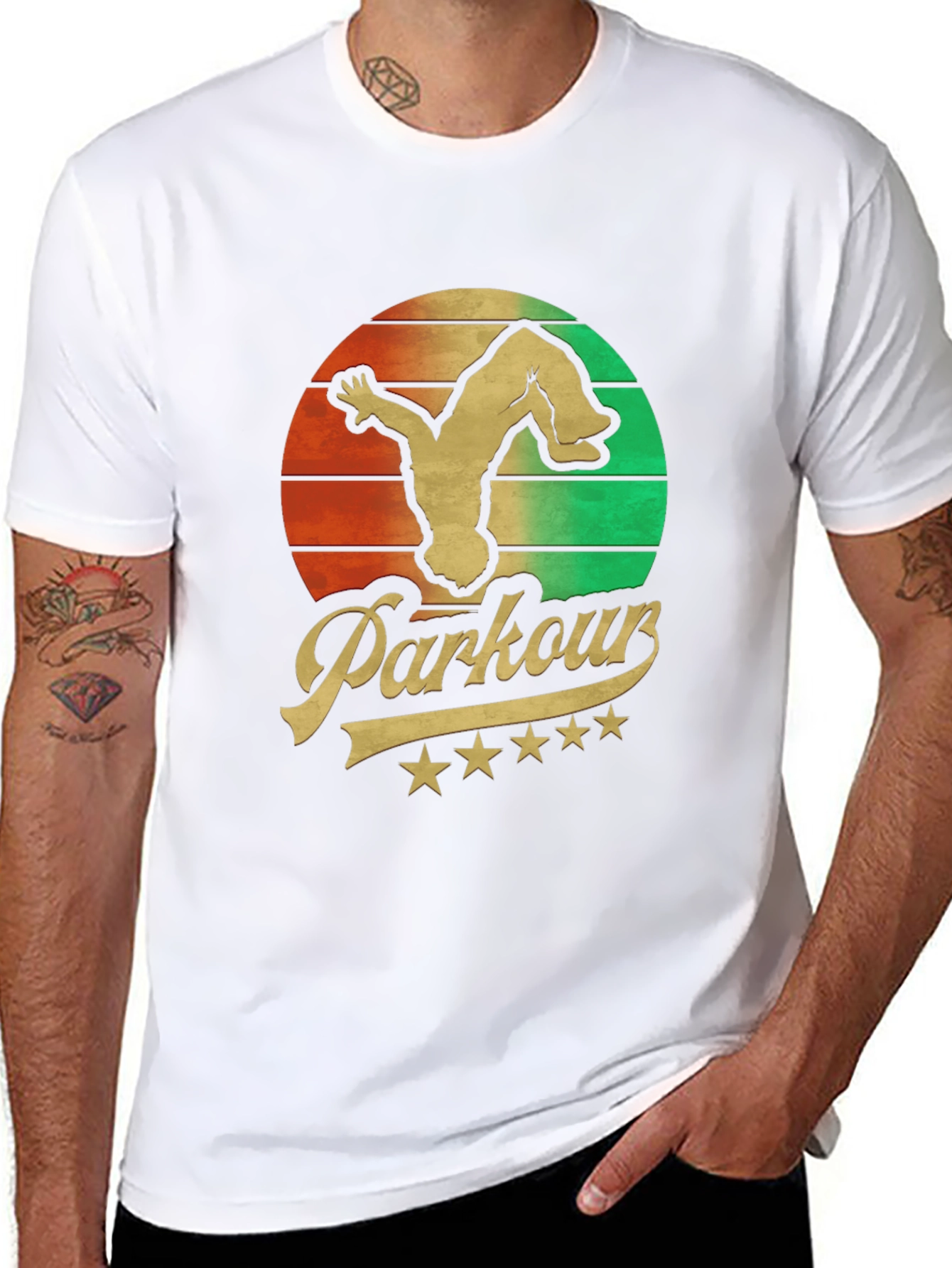Black Parkour Retro T-Shirt - Urban Acrobatics Tee view 8
