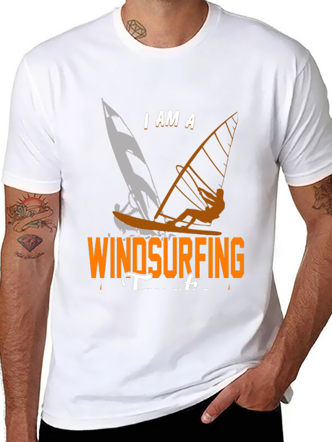 Black Windsurfing T-Shirt: "I Am A Windsurfing Teacher" view 8