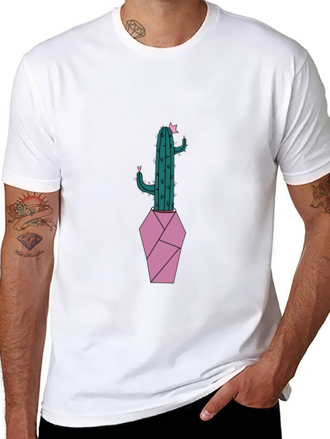 Black Cactus Graphic T-Shirt - Trendy Unisex Tee view 8
