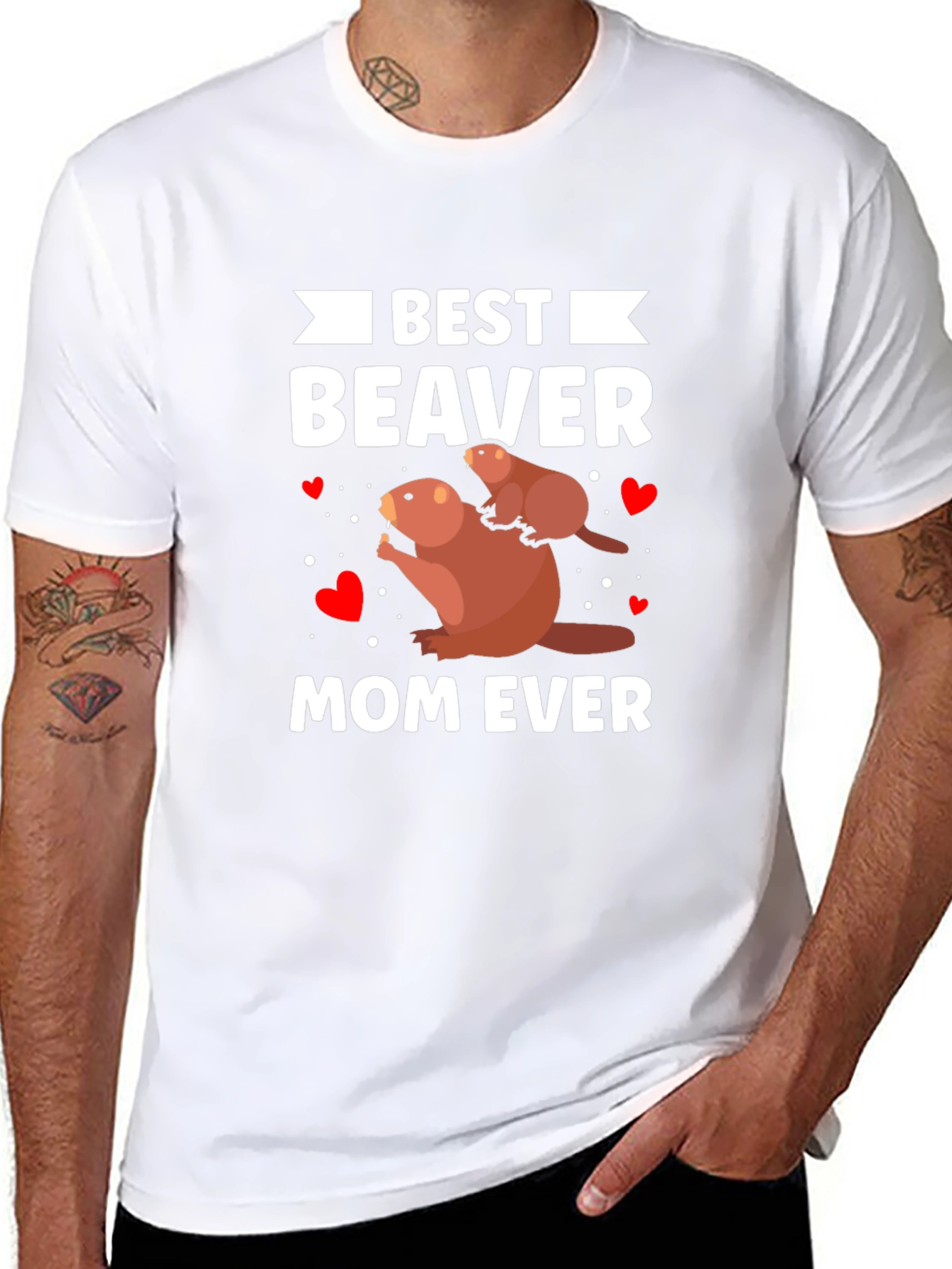 Black Best Beaver Mom Ever T-Shirt view 8