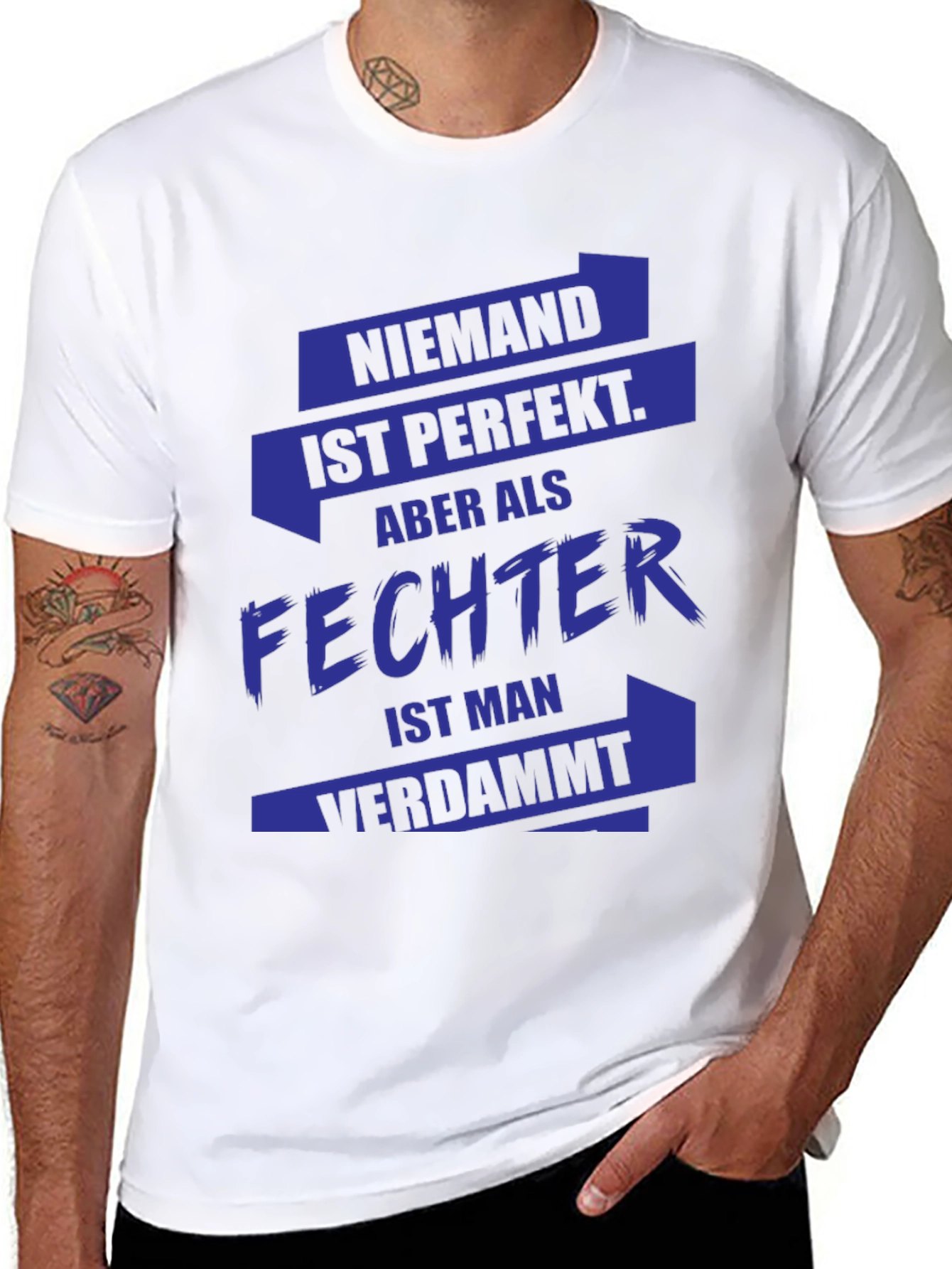 Black Funny Fencer T-Shirt - German Text view 8