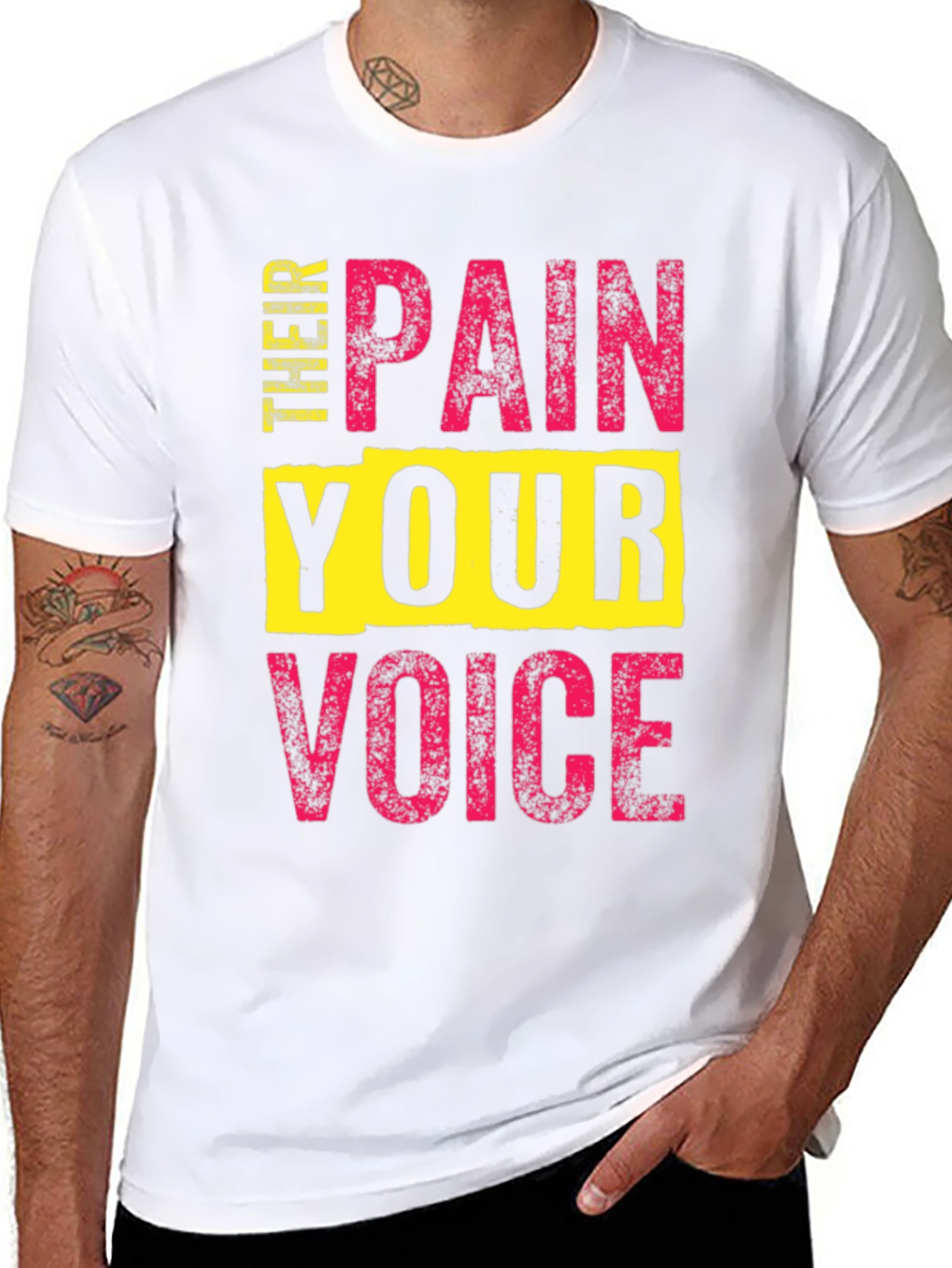 Black Pain Your Voice T-Shirt - Bold Statement Tee view 8