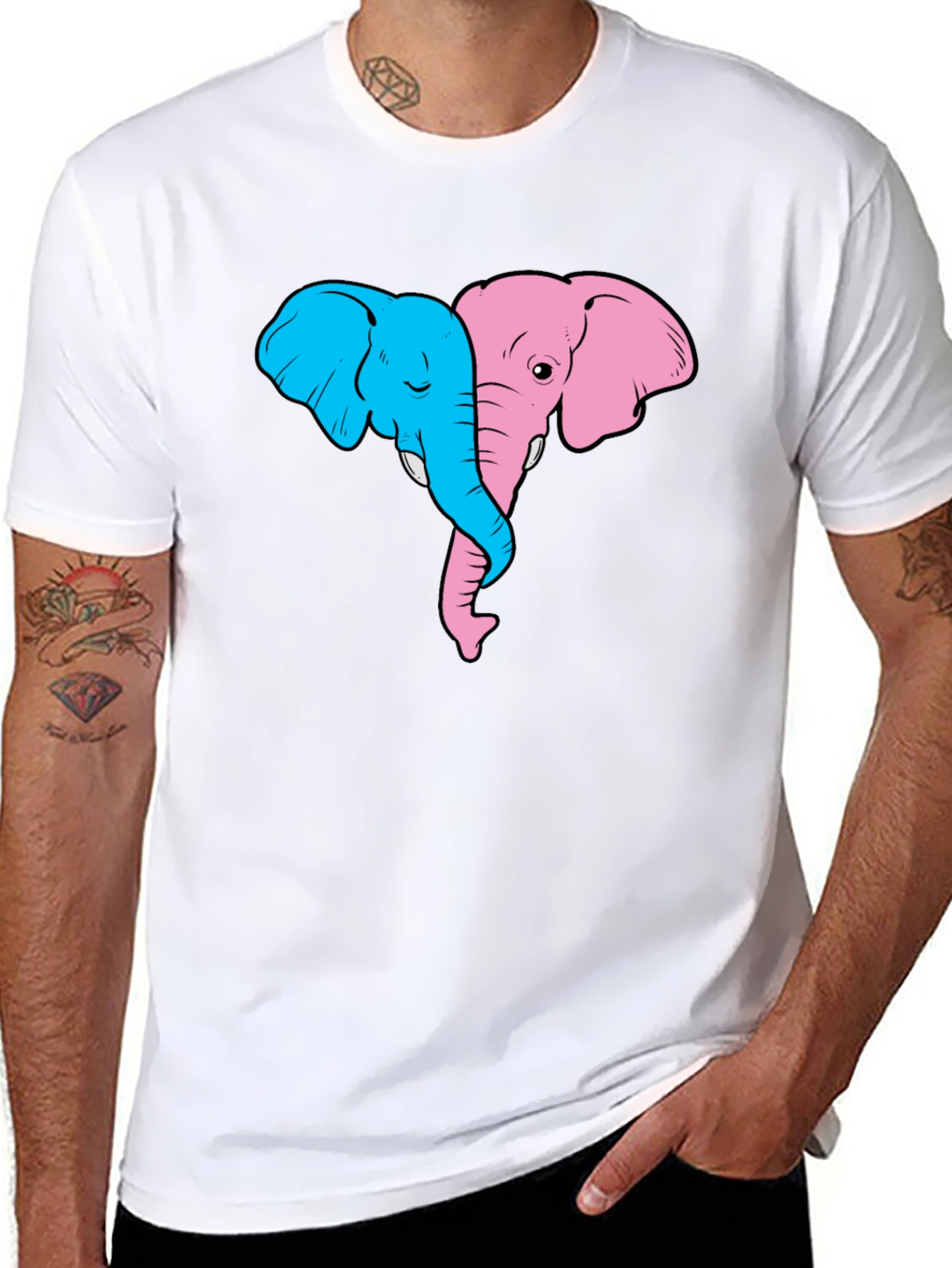 Black Elephant Love Graphic Tee view 8