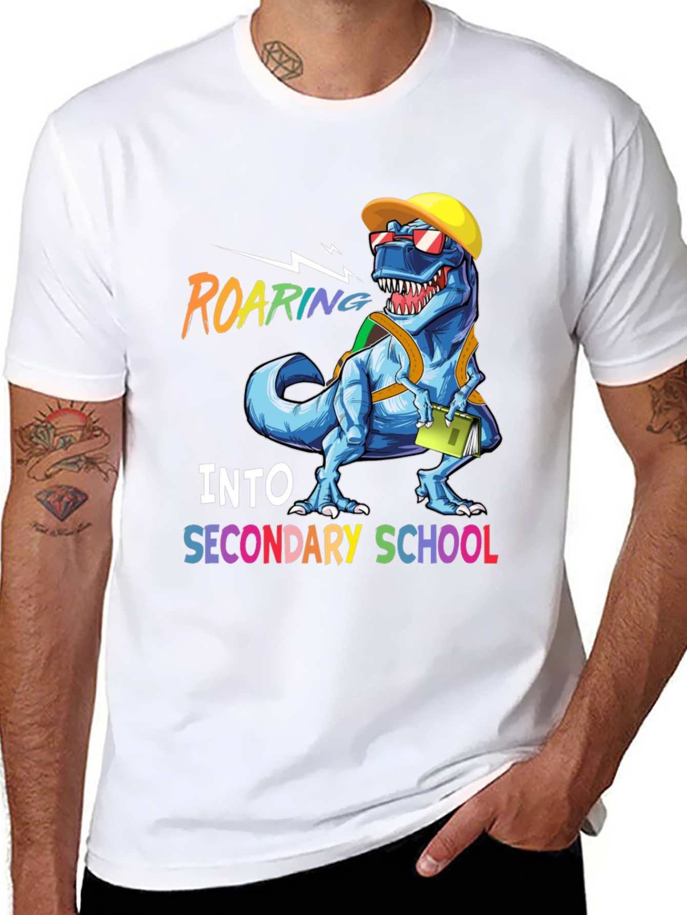Black Roaring Into Secondary School T-Shirt view 8