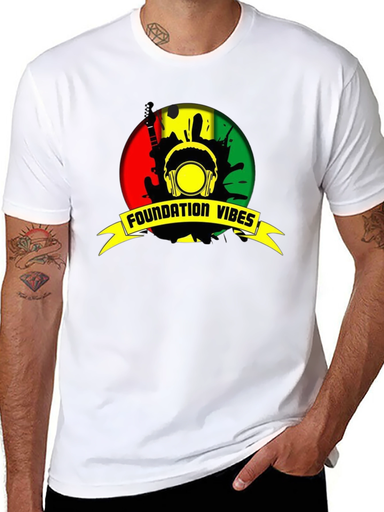 Black Foundation Vibes Reggae T-Shirt view 8