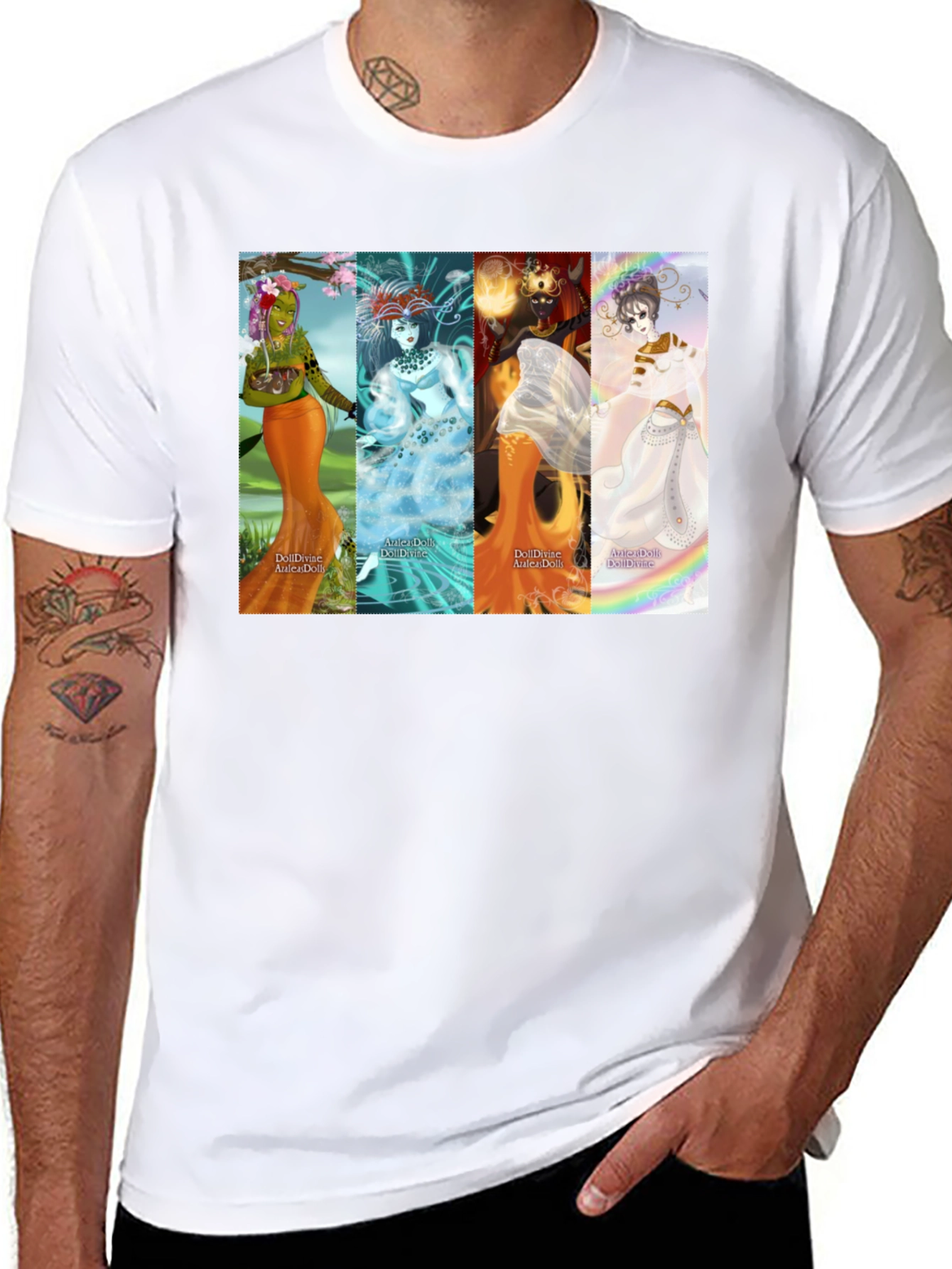 Black Fantasy Goddess T-Shirt - Black Unisex Tee view 8